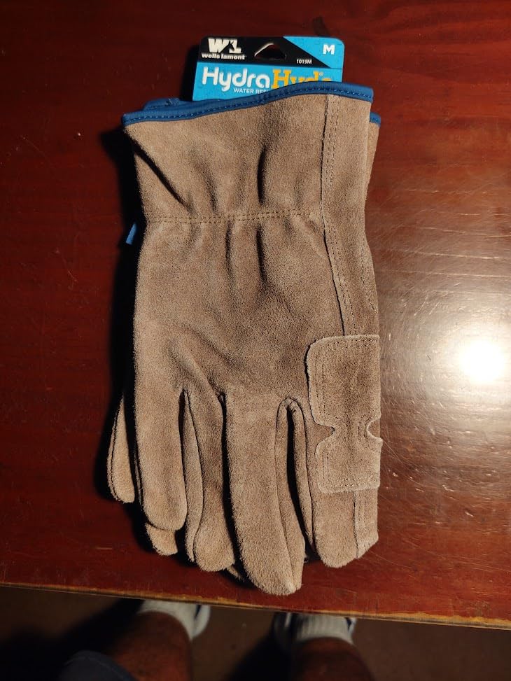 Wells Lamont Men's HydraHyde Leather Work Gloves, Water-Resistant Split Cowhide, Reinforced Palm for Ranching, Fencing, and Construction customer photo 2