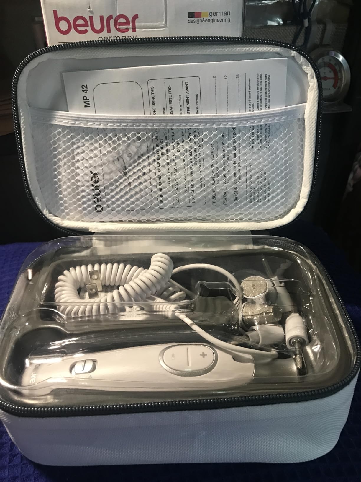 MP62 Professional Nail Drill Kit, Portable Electric File Machine with 10 Attachments & 10 Sanding Bands, Efile Dremel for Acrylic Gel Manicure and Pedicure, LED Light, with Storage Case customer photo 1