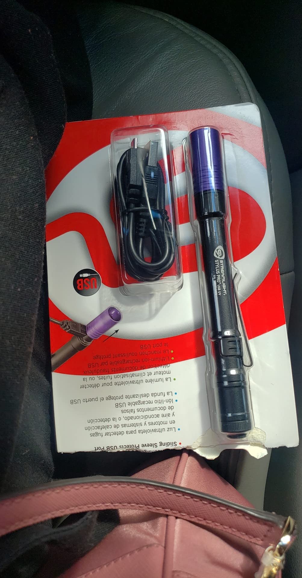 Streamlight 66149 Stylus Pro USB 400nm UV Rechargeable Penlight with Cord and Nylon Holster, Black customer photo 1