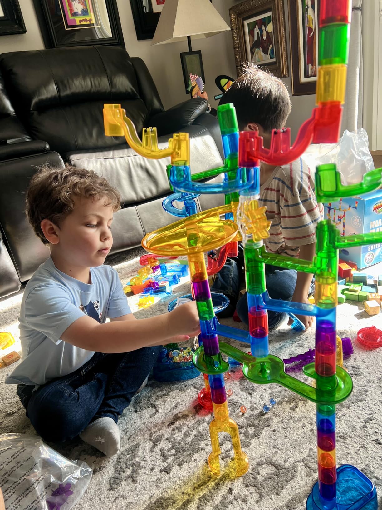 Marble Genius Marble Run Super Set, STEM Toys & Maze Construction Building - 150 Translucent Track Pieces & Glass Marble for Family, Kids Toddlers Ages 4-8 - Fun Holiday Creative Gifts customer photo 1