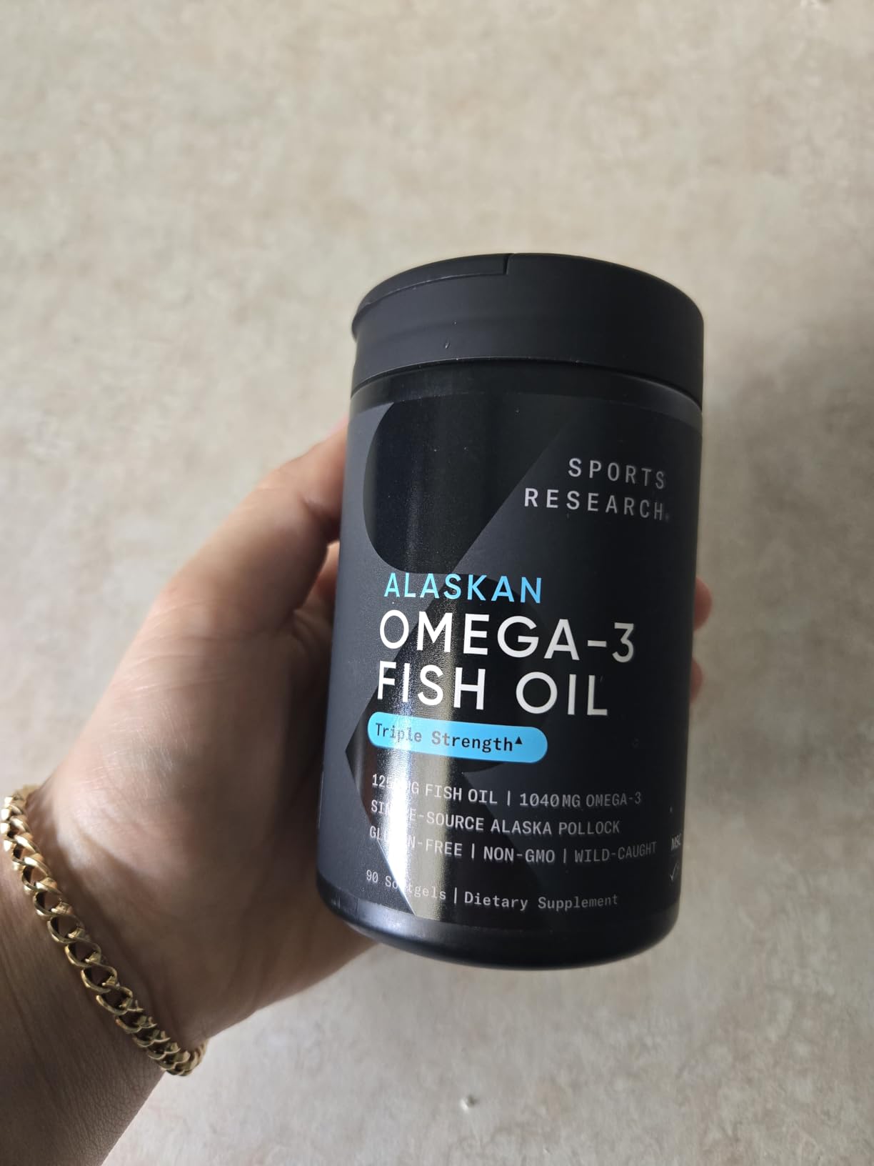 Sports Research Omega-3 Fish Oil 1250mg from Wild Alaska Pollock, 180 Count | Always Fresh Never Fishy, 690mg EPA 260mg DHA per Softgel, MSC Certified Sustainable, Heart & Brain Health, Non-GMO, Soy Free customer photo 1