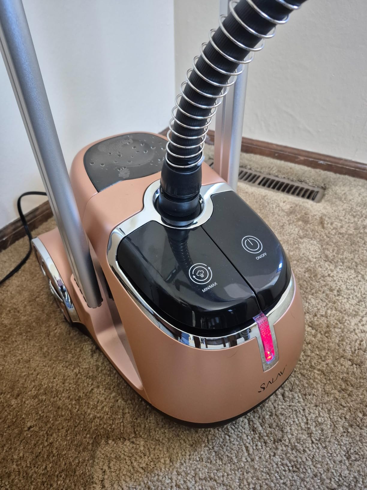 SALAV Limited Edition Professional Series Dual Bar Garment Steamer with Foot Pedals, Stainless Steel Steam Plate, Retractable Power Cord, 1.8L (60.8 oz) Water Tank, 1500 watts, 60+mins of Steam customer photo 1