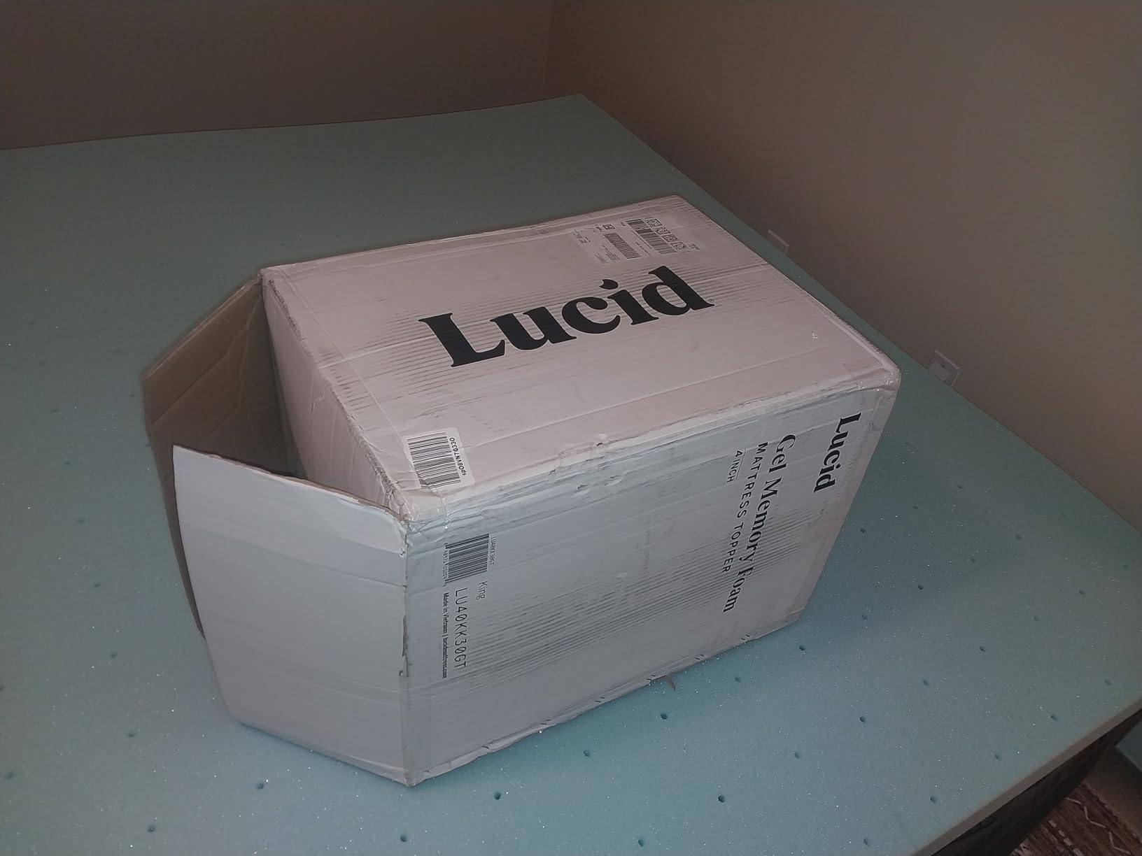 Lucid 3 Inch Memory Foam Mattress Topper, Queen Size - Cooling Gel Bed Topper - Pressure-Relieving Deep Plush Feel - Ventilated Breathable Design - CertiPur Certified - Dorm Room Essentials customer photo 2