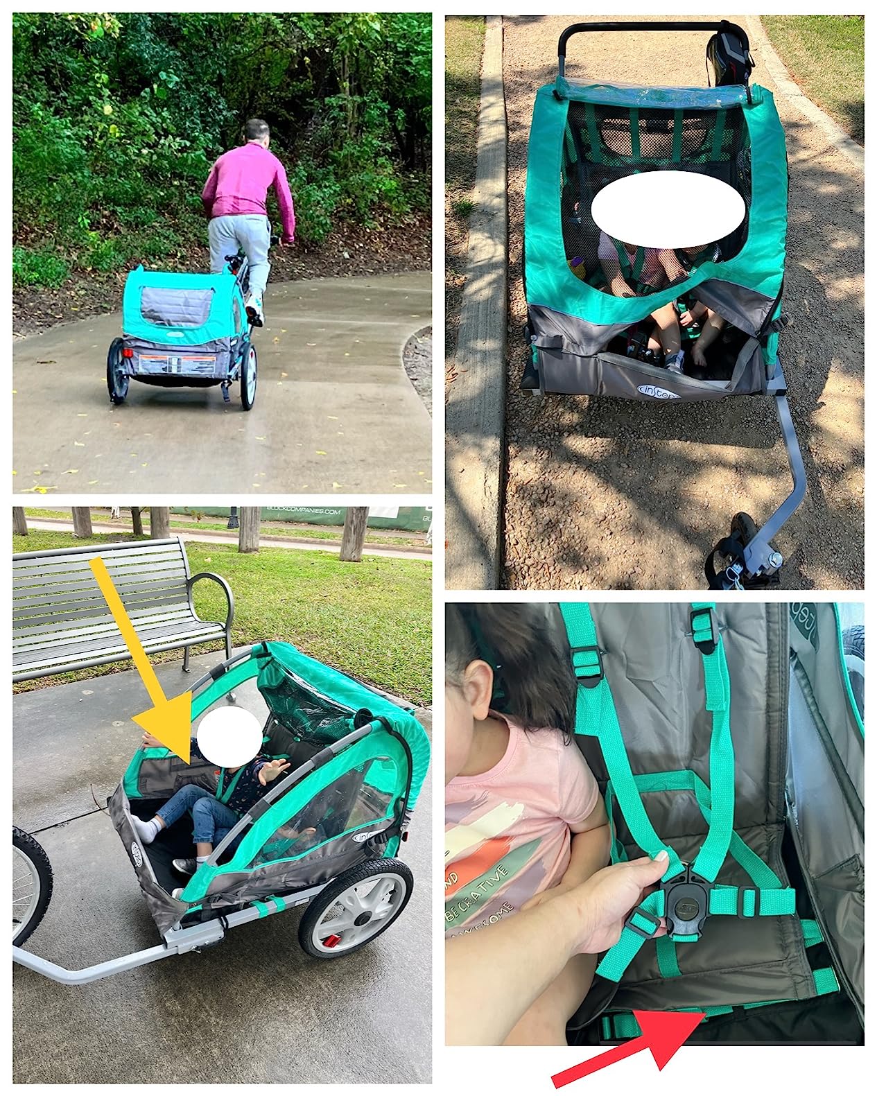Instep Quick-N-EZ Double Tow Behind Bike Trailer for Toddlers, Kids, Converts to Stroller, Jogger, 2-in-1 Canopy, Universal Bicycle Coupler, Folding Frame customer photo 2