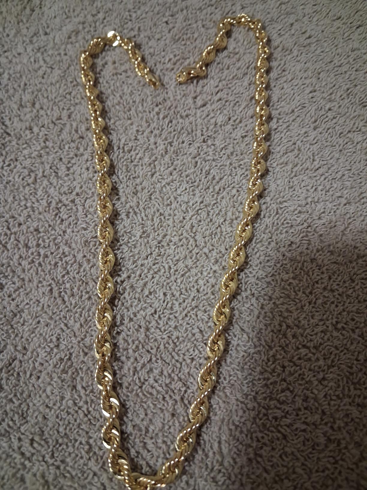 Kooljewelry Solid 14k Yellow Gold Filled Rope Chain Necklace for Men and Women (2.1 mm, 3.2 mm, 4.2 mm or 6 mm) customer photo 1