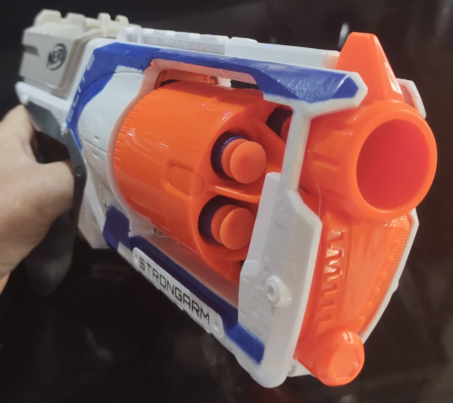 Nerf Disruptor Elite Blaster - 6-Dart Rotating Drum, Slam Fire, Includes 6 Official Nerf Elite Darts - for Kids, Teens, Adults customer photo 2