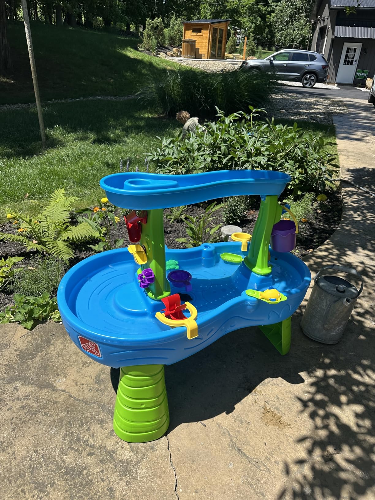 Step2 Rain Showers Splash Pond Water Table, Kids Water and Sand Activity Sensory Playset, Summer Outdoor Toys, 13 Piece Water Toy Accessories, For Toddlers 1.5+ Years Old, Blue & Green customer photo 2
