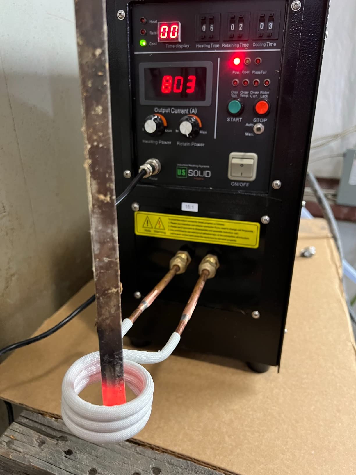U.S. Solid 15KW High Frequency Induction Heater Furnace, 30-80KHz Output, 220V Single Phase, MOSFET & IGBT Inverter System, 16:1 Turns Ratio, for Metal Melting & Heat Treatment customer photo 2