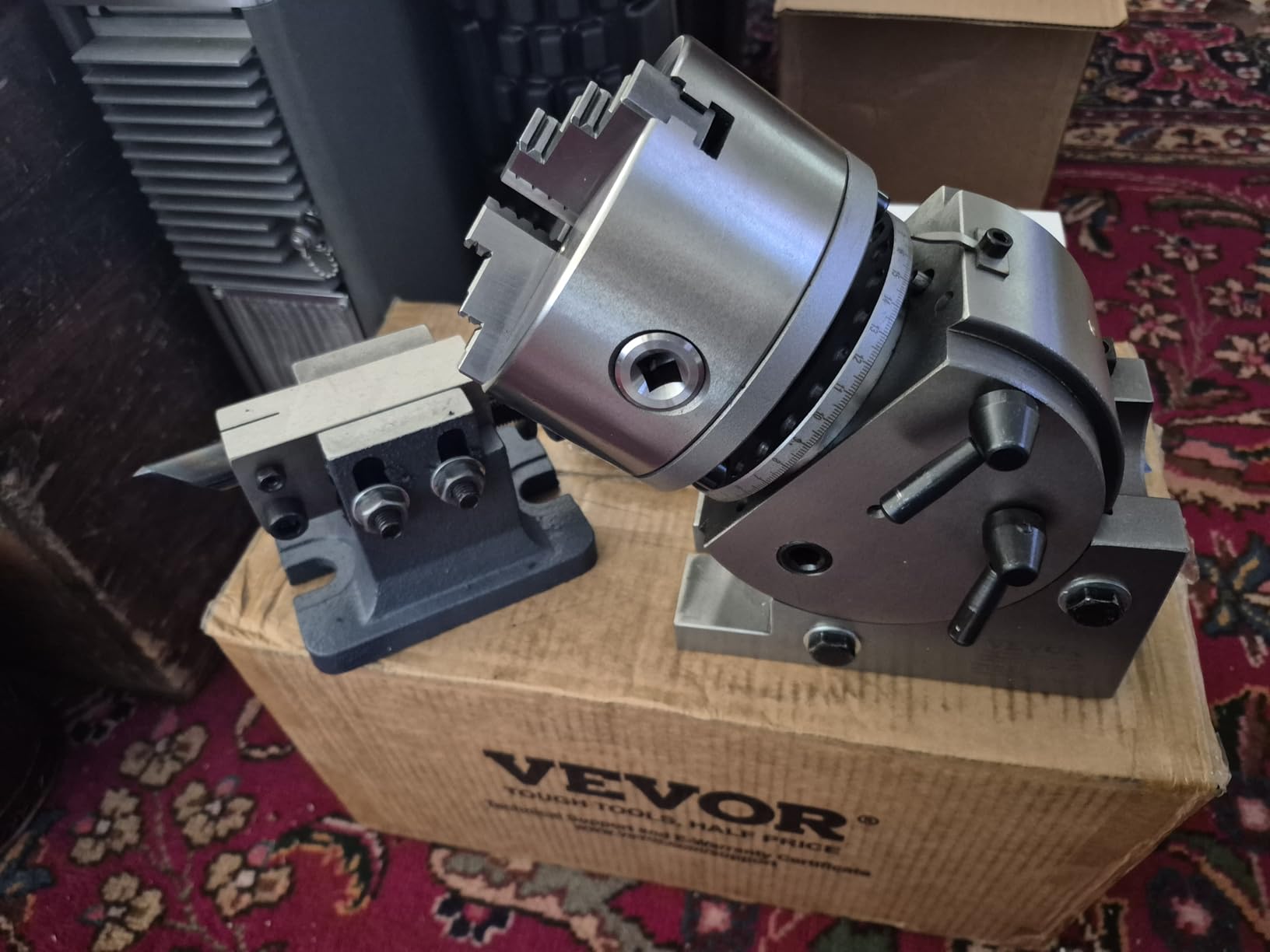 Vevor 5Inch 3 Jaw Chuck Dividing Head Set Precision Semi Universal Dividing Head for Milling Machine Rotary Table Tailstock Milling Set customer photo 1