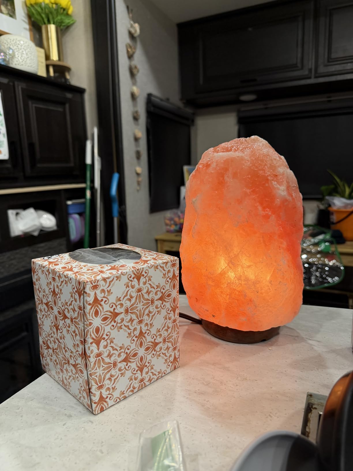 Himalayan Salt Lamp for Bedroom Large 10-12 Inch Pink Salt Rock Lamp with Dimmer, Wooden Base & Spare Bulbs | Calming Ambient Night Light | Thoughtful Wellness Gift for Women, Home, or Office customer photo 2