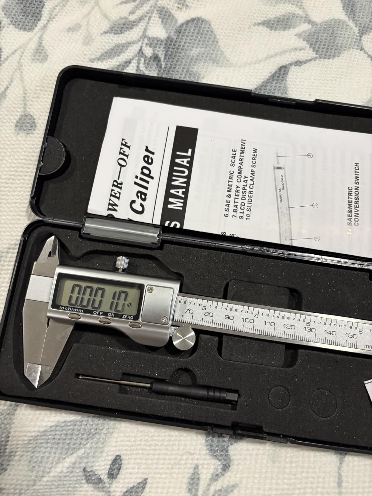 Digital Caliper Measuring Tool, Stainless Steel Vernier Caliper Digital Micrometer with Large LCD Screen, 6 Inch Caliper Tool for DIY/Household, Auto-Off Feature, Inch and Millimeter Conversion customer photo 1