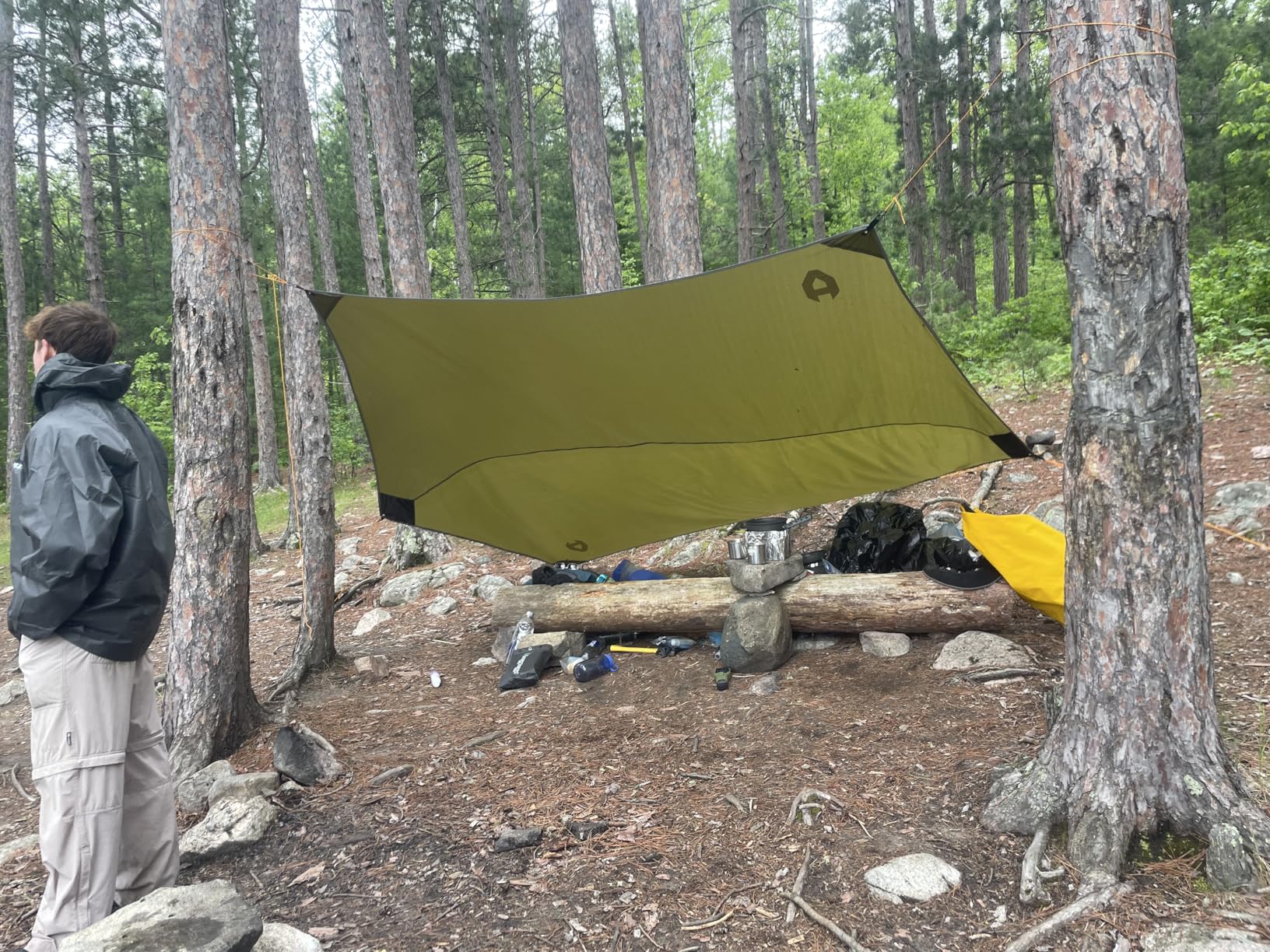 Rain Fly 12x10 Lightweight Survival Camping Tarp; 100% Waterproof; Makes a Great Backpacking Tarp or Hammock Shelter; Comes in Multiple Colors, Survival Bracelet Included; Grey customer photo 1