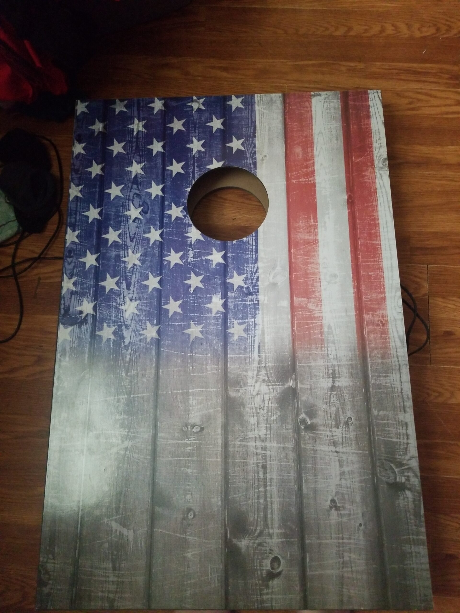 Wild Sports 2'x3' Cornhole Outdoor Game Set, USA Flag or Natural Wood Options with Carry Bag customer photo 2
