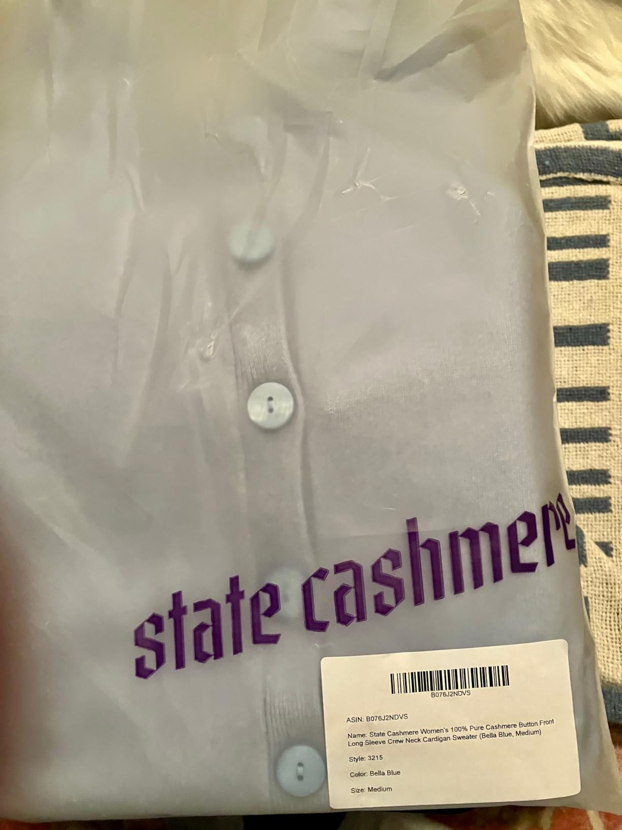 State Cashmere Women's 100% Pure Cashmere Button Front Long Sleeve Crew Neck Cardigan Sweater customer photo 2