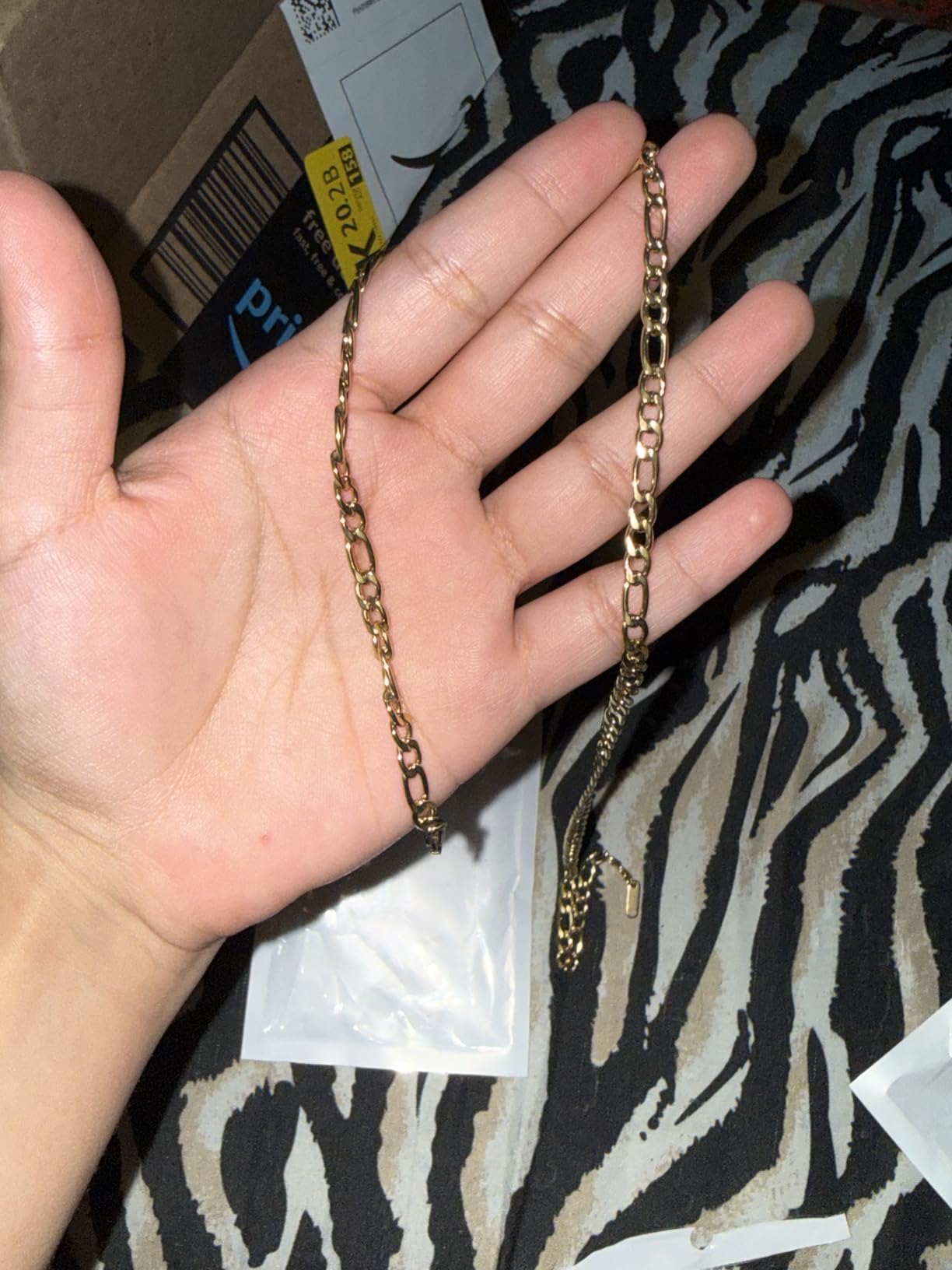 HZMAN Men Women 24k Real Gold Plated Figaro Chain Stainless Steel Necklace, Wide 3mm 5mm 7mm 9mm customer photo 2