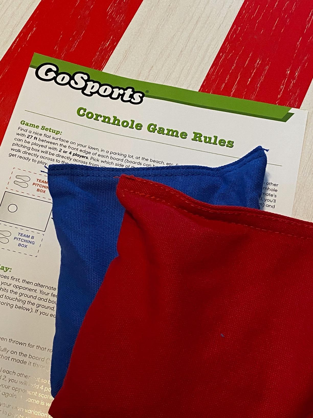 GoSports 4 x 2 ft Flag Series Wood Cornhole Sets - American Flag or State Flags - Includes 2 Boards, 8 Bean Bags customer photo 1