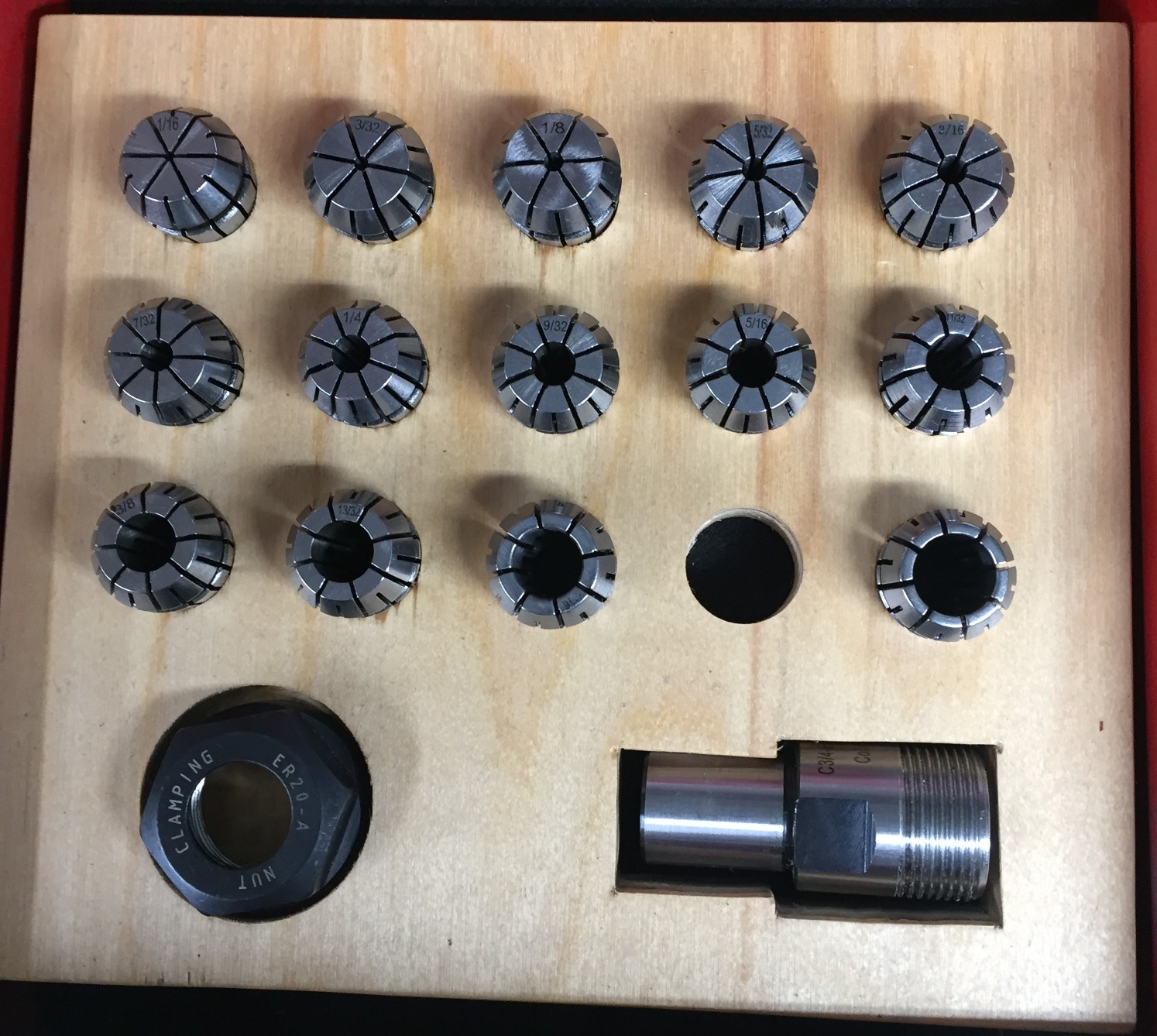 14pcs ER20 Spring Collet Set for CNC Engraving Machine and Milling Lathe Tool Workholding Engraving Collets (1/16