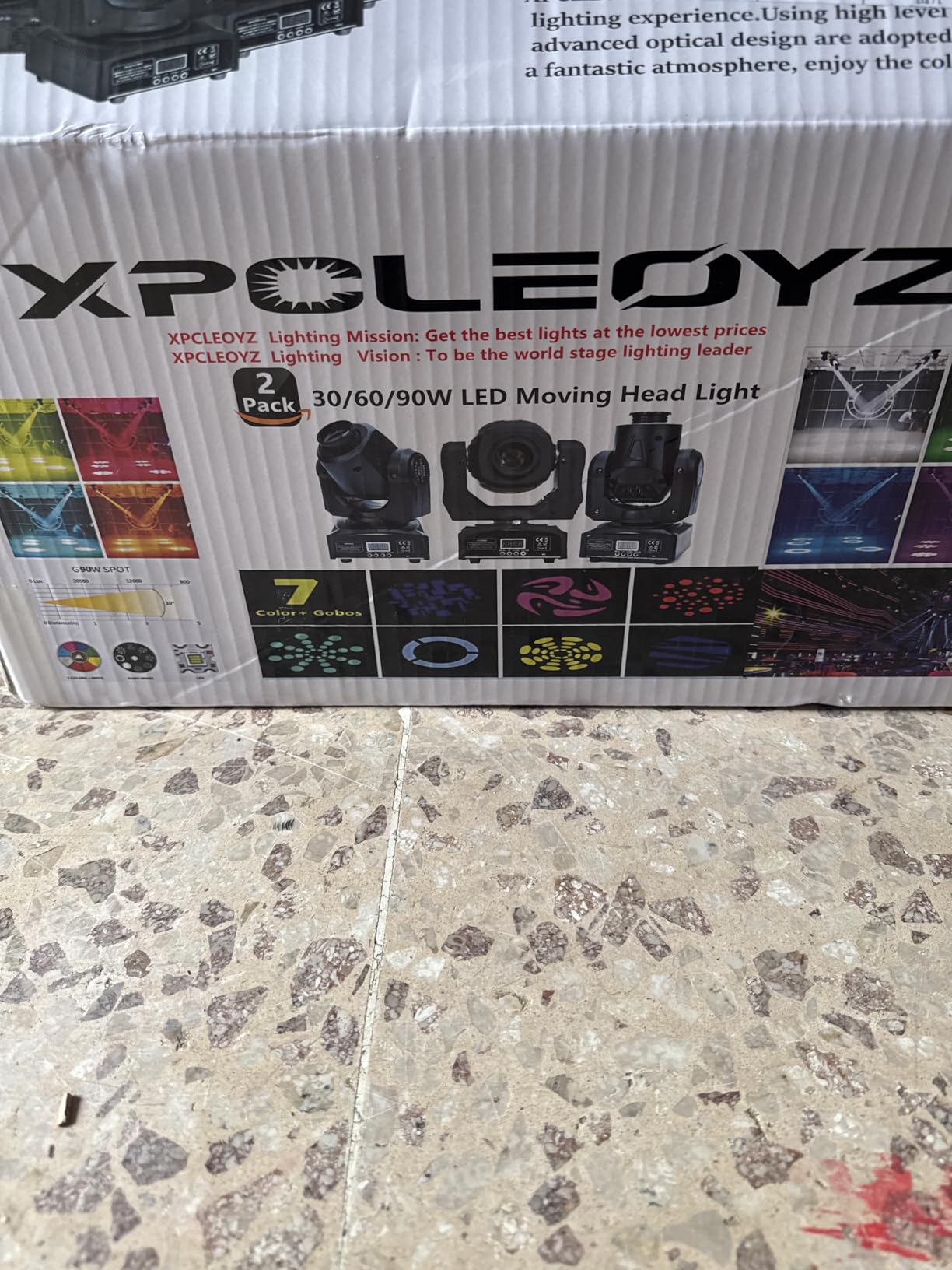 Stage Lights Moving Head Lights 8 Gobos 8 Colors 11 Channels 60W Spotlights DMX 512 with Sound Activated, 2PCS customer photo 1