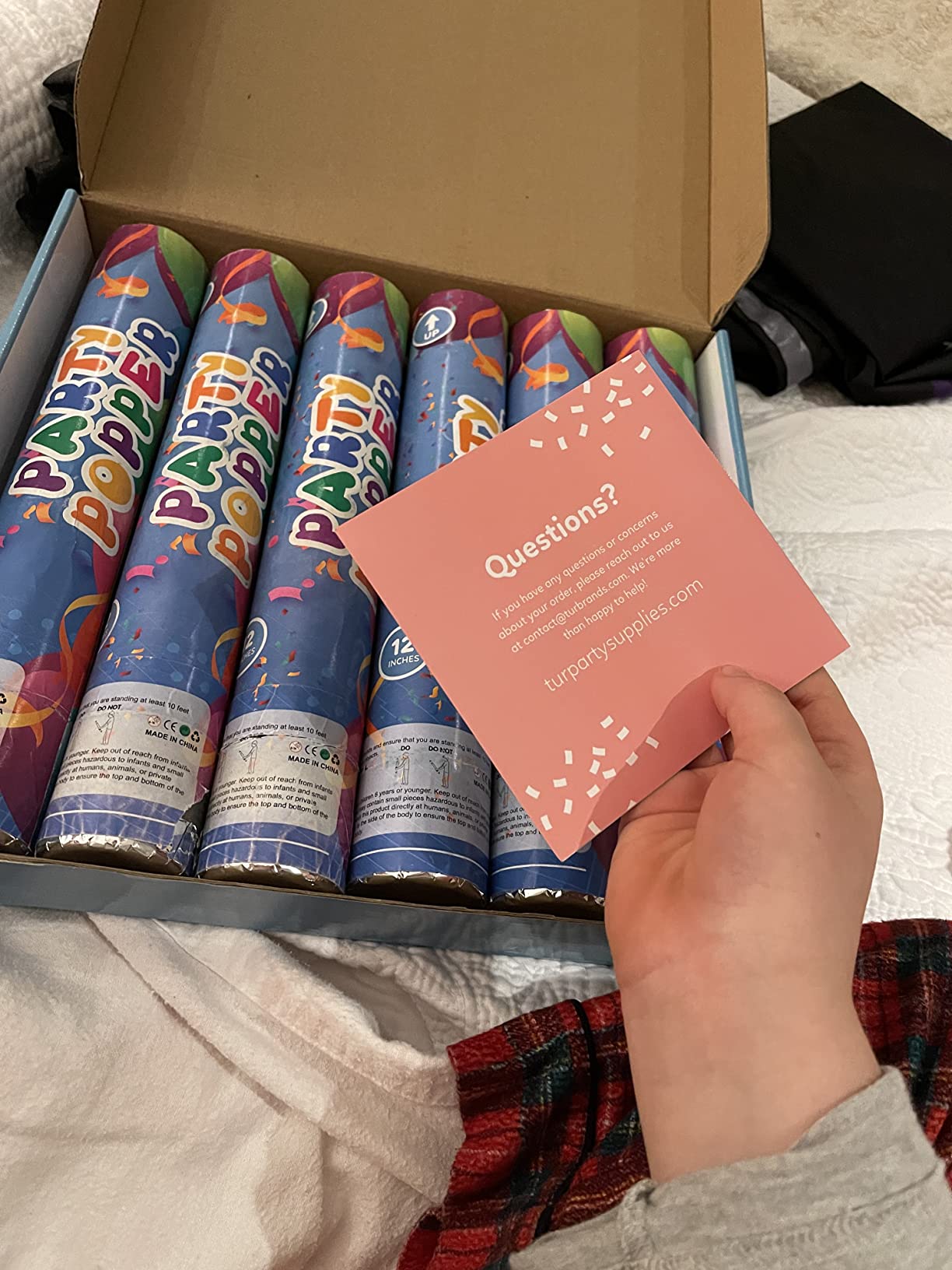 Confetti Poppers Confetti Cannon | 12 Pack | Glitter Multicolor | Party Poppers for Graduation, Birthday, Wedding | Alternative to Fireworks Smoke Bombs | Launches 25 ft | 12 inch | TUR Party Supplies customer photo 2