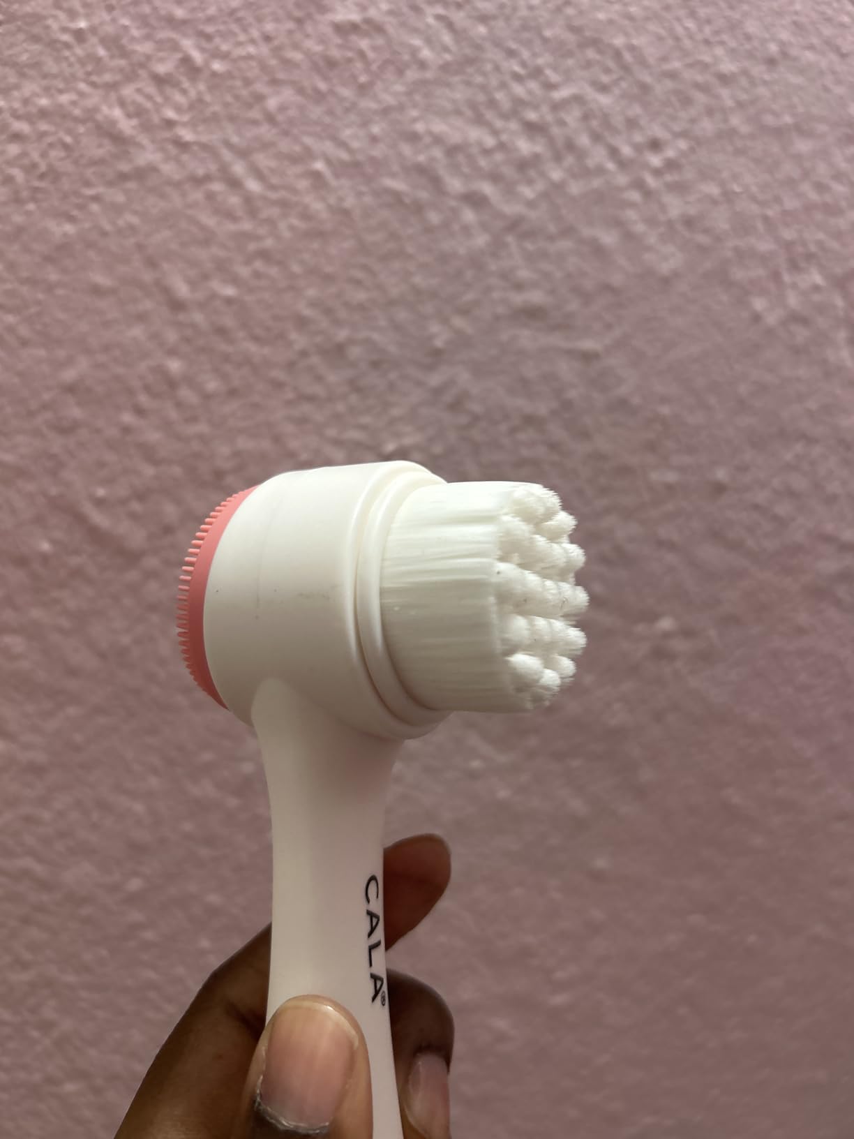 CALA Dual-Action Facial Cleansing Brush (Pink), Superfine Soft Bristles Deep Clean Pores, Removes Oil, Dirt, Long-Wear Makeup + Sunscreen, Water-Resistant for Shower Use customer photo 2