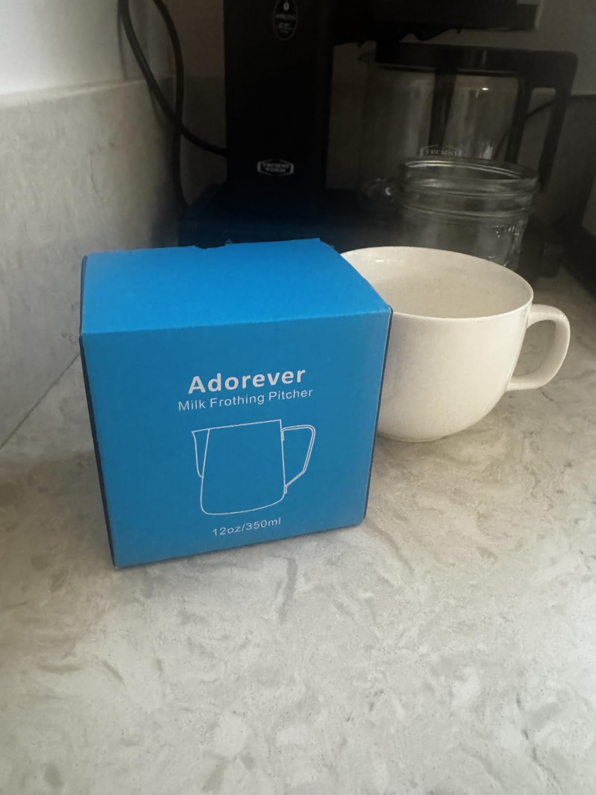 Milk Frothing Pitcher 350ml/600ml/900ml/1500ml (12oz/20oz/32oz/50oz) Steaming Pitchers Stainless Steel Milk/Coffee/Cappuccino/Latte Art Barista Steam Pitchers Milk Jug Cup with Art Pen, 12oz customer photo 2