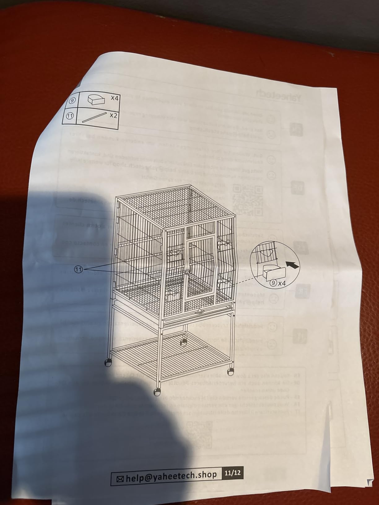 Yaheetech 54-inch Wrought Iron Standing Large Parrot Parakeet Flight Bird Cage for Small Parrot Sun Parakeet Green Cheek Conure Lovebird Budgie Finch Canary Bird Cage with Stand customer photo 1