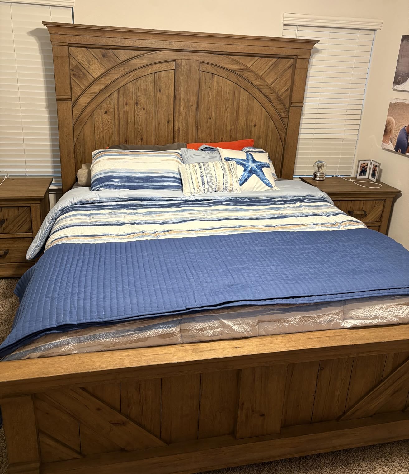 Madison Park Marina Comforter Quilt Combo Set - Modern Luxury Design, All Season Down Alternative Bedding, Matching Shams, Decorative Pillows, King/Cal King(104x92) Seersucker Blue 8 Piece customer photo 1