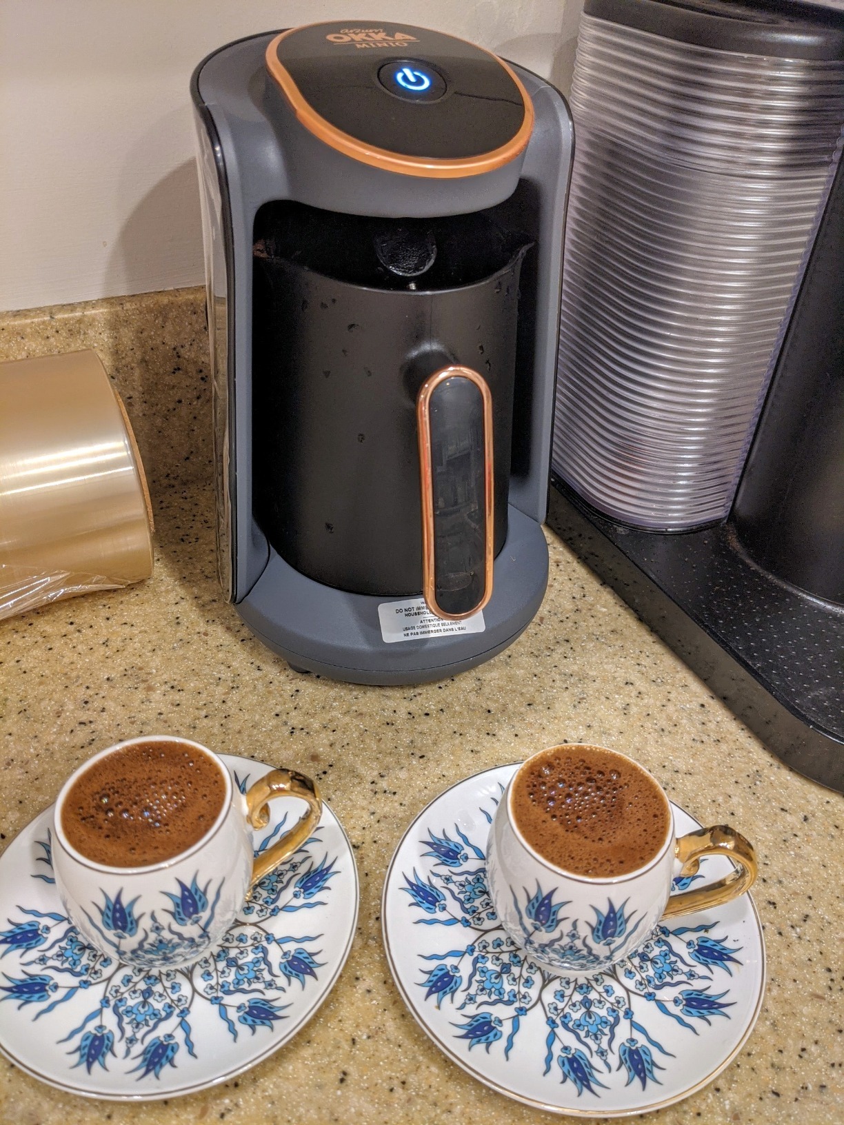 Arzum Okka Minio Automatic Turkish/Greek Coffee Machine, USA 120V Ul, black/Silver, 4 cups customer photo 1