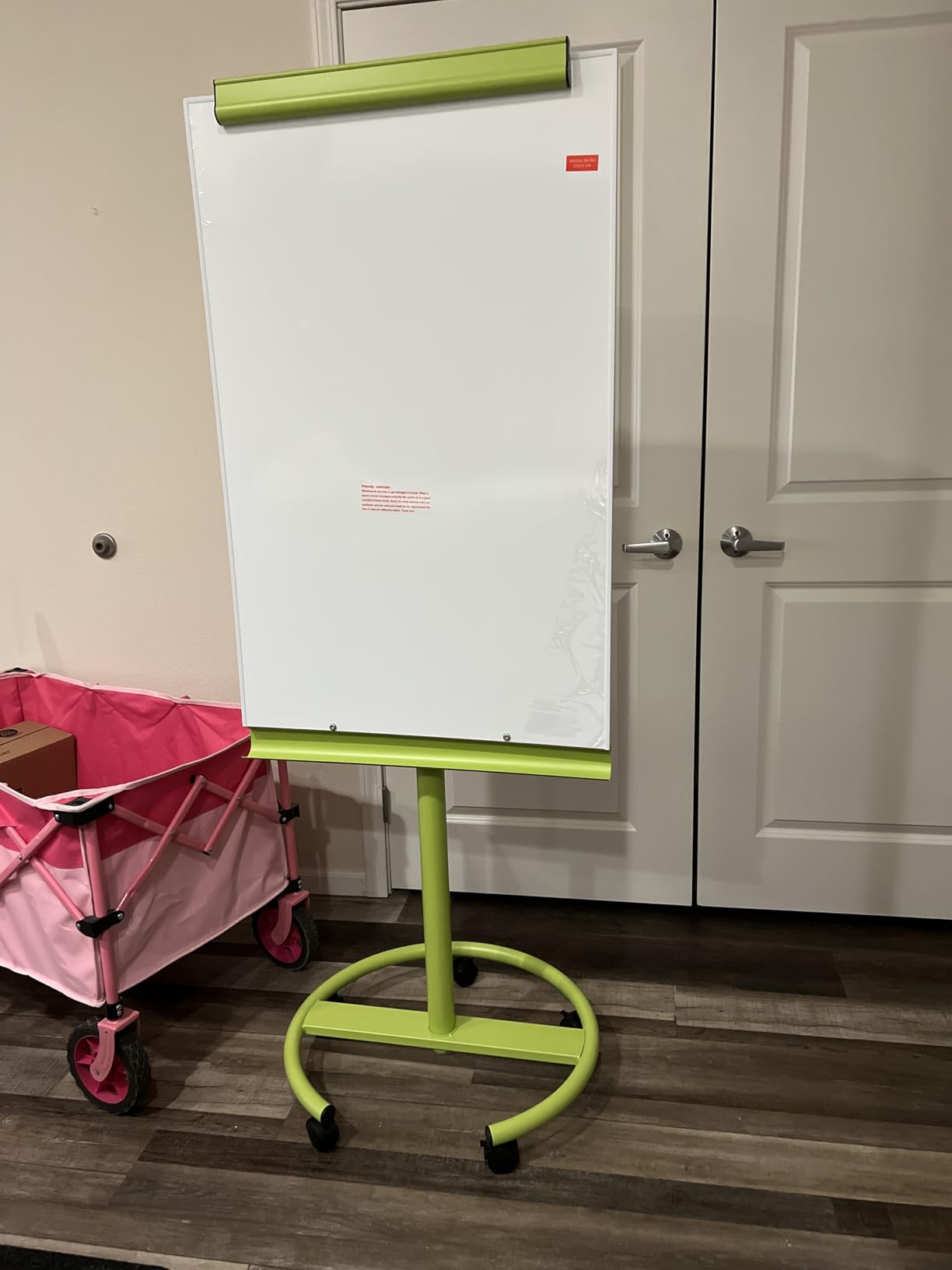TSJ OFFICE Rolling Whiteboard Standing - 40 x 26 Inches Magnetic Mobile White Board with Stand, Height Adjustable Dry Erase Board on Wheels with Paper Clamp on Top, Gray customer photo 2