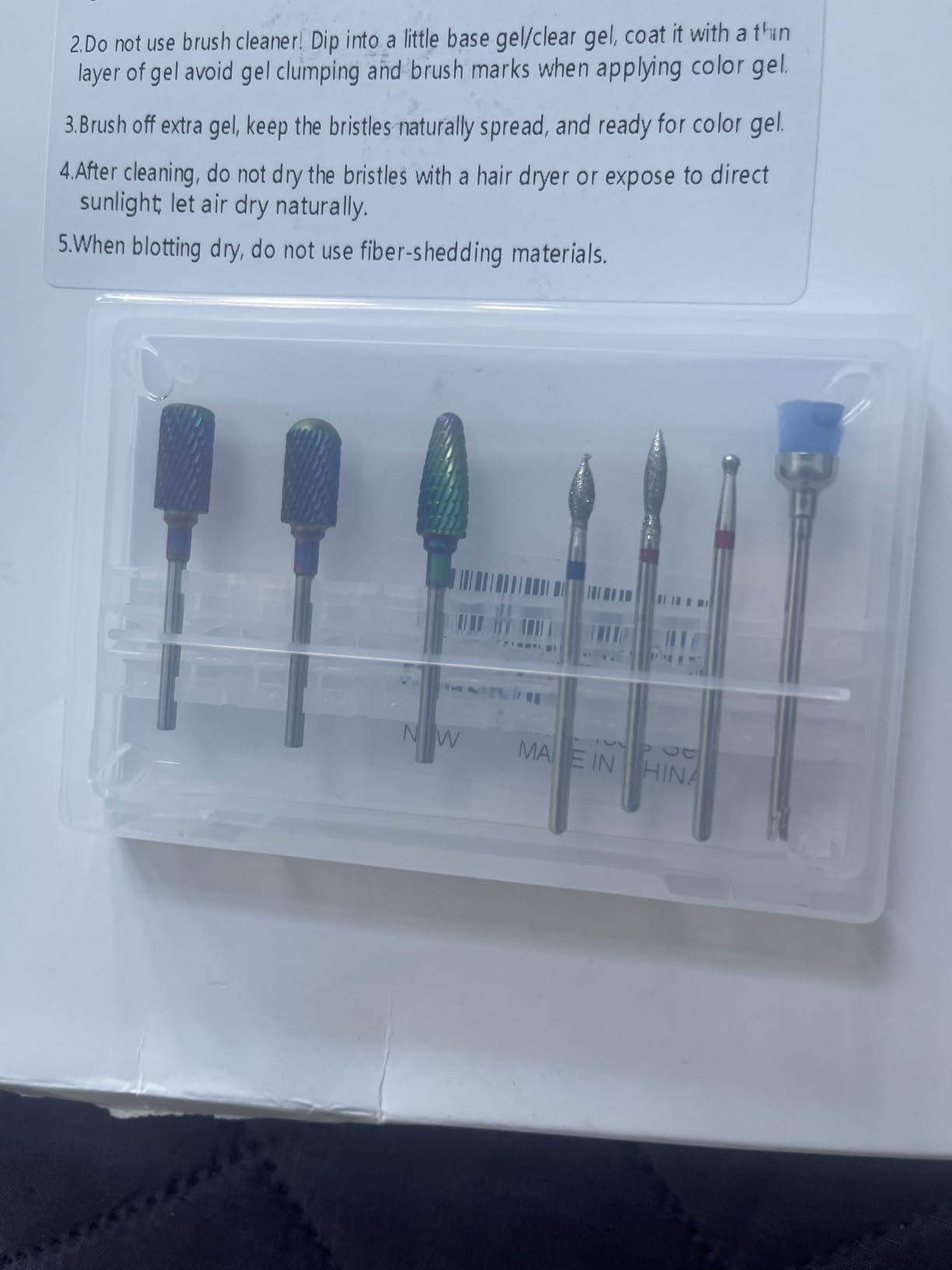 MelodySusie Nail Drill Bits Set, 7pcs Tungsten Carbide Diamond Nail Drill Bits for Acrylic Nails Poly Gel Cuticle Remove, 3/32'' Professional Nail Bits for Nail Drill Efile, Manicure Pedicure Tools customer photo 1