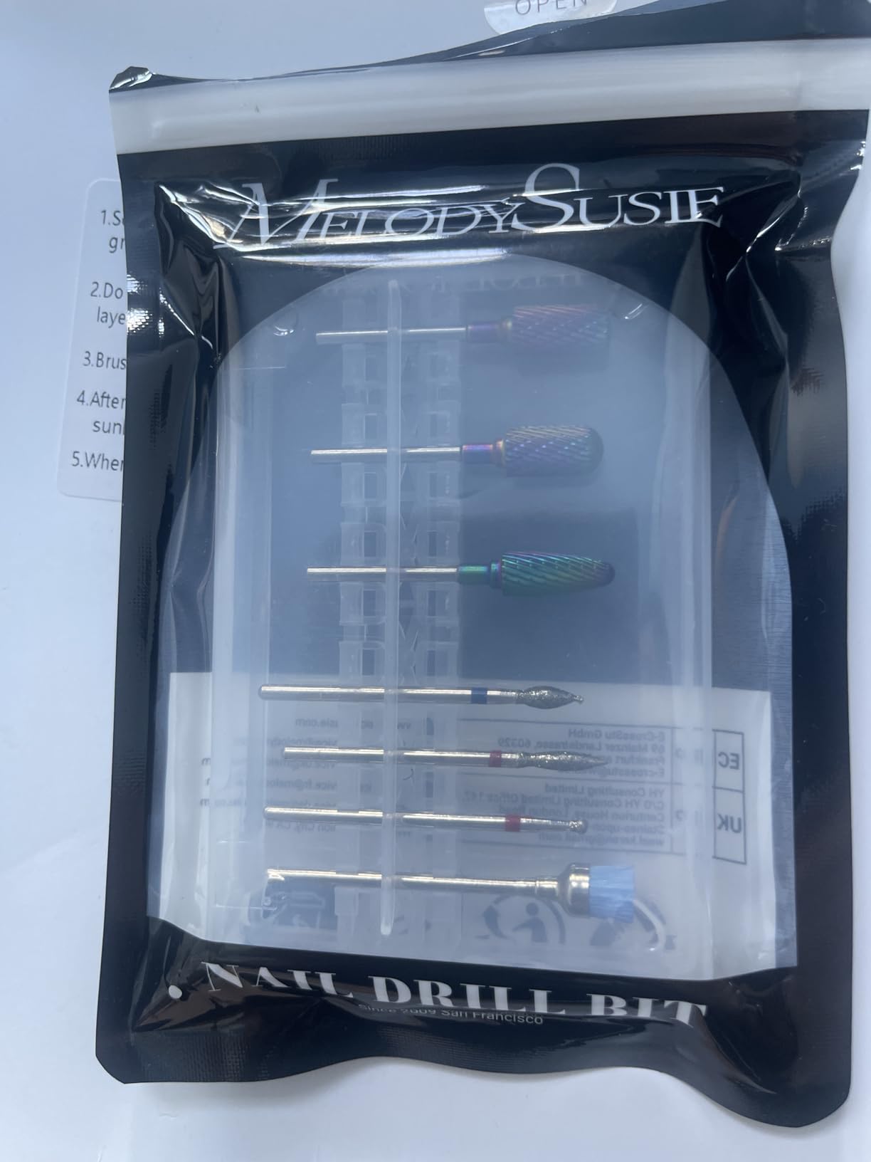 MelodySusie Nail Drill Bits Set, 7pcs Tungsten Carbide Diamond Nail Drill Bits for Acrylic Nails Poly Gel Cuticle Remove, 3/32'' Professional Nail Bits for Nail Drill Efile, Manicure Pedicure Tools customer photo 2