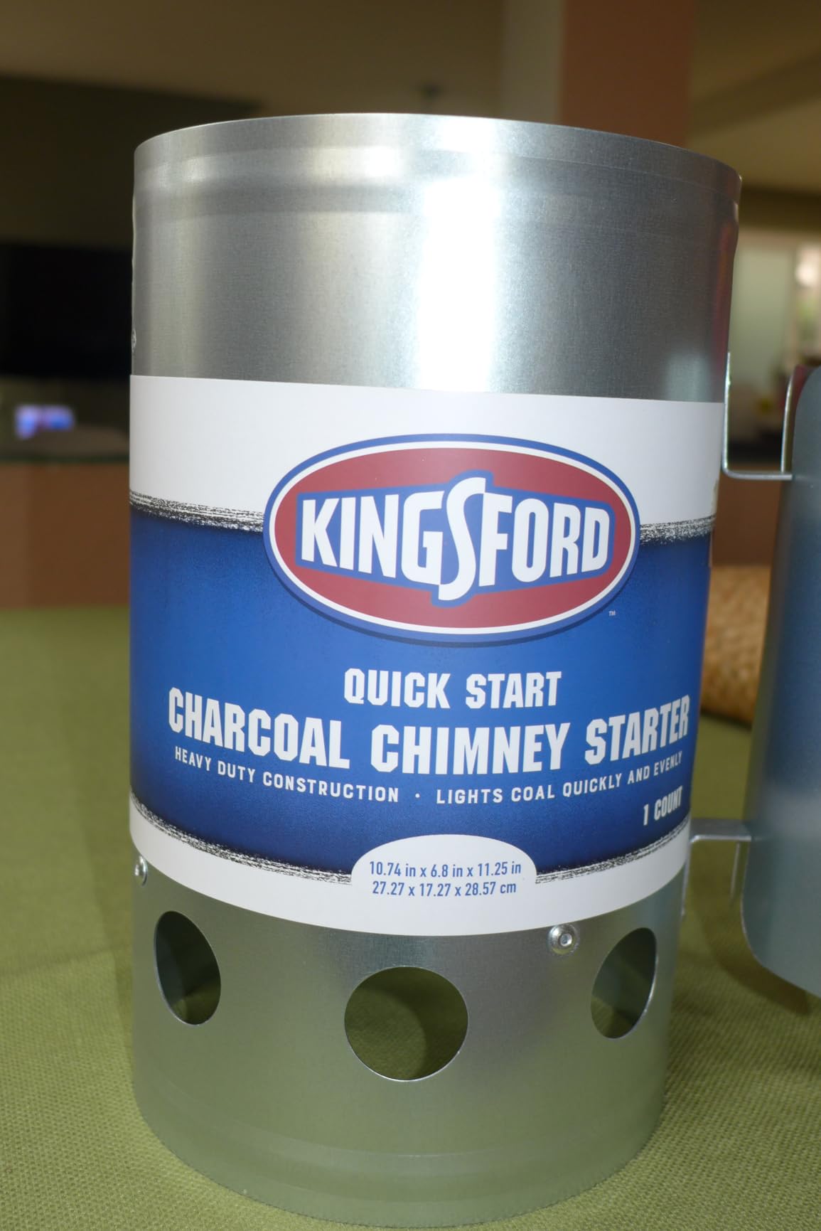 Kingsford Heavy Duty Deluxe Charcoal Chimney Starter Large Capacity Zinc Steel BBQ Fire Starter with Heat Shield and Stay-Cool Handle Vented Base Air Vents for Fast Even Lighting Single Unit customer photo 1