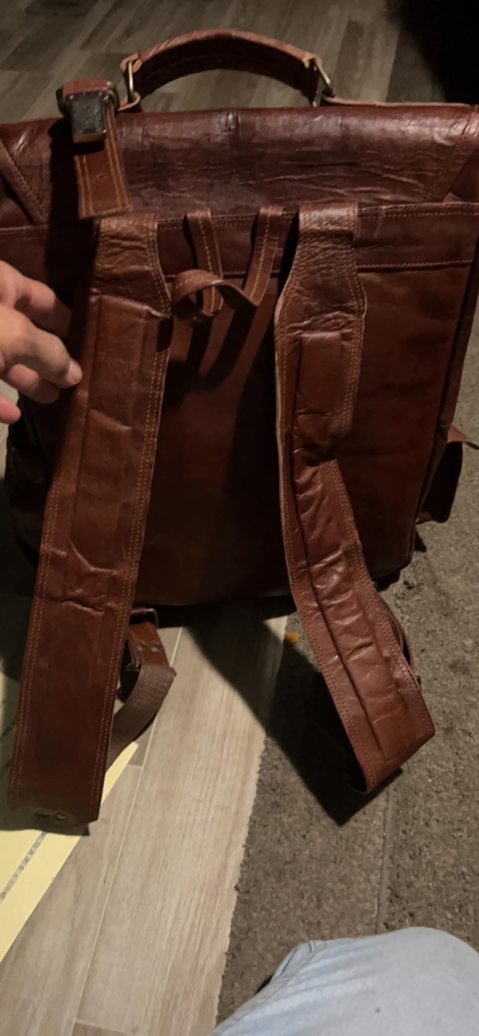 16-Inch Genuine Leather Vintage Backpack for Men and Women | Retro Laptop Daypack (Style-2) customer photo 2