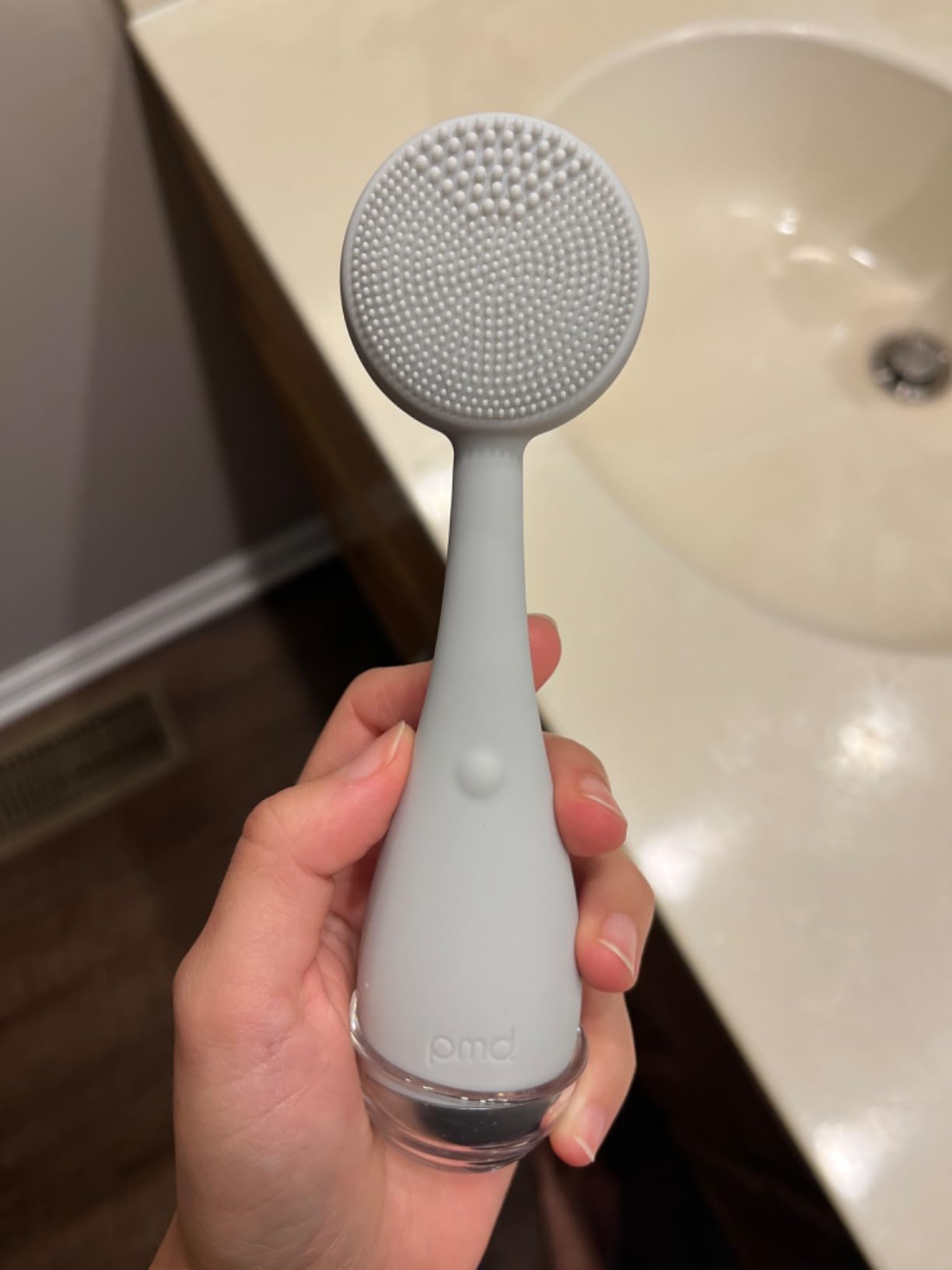 PMD Beauty Clean, Acne, and Redvolution - Electric Facial Cleansing Brush, Smart Facial Device with Silicone Brush & Anti-Aging Massager, Red and Blue LED Light customer photo 1