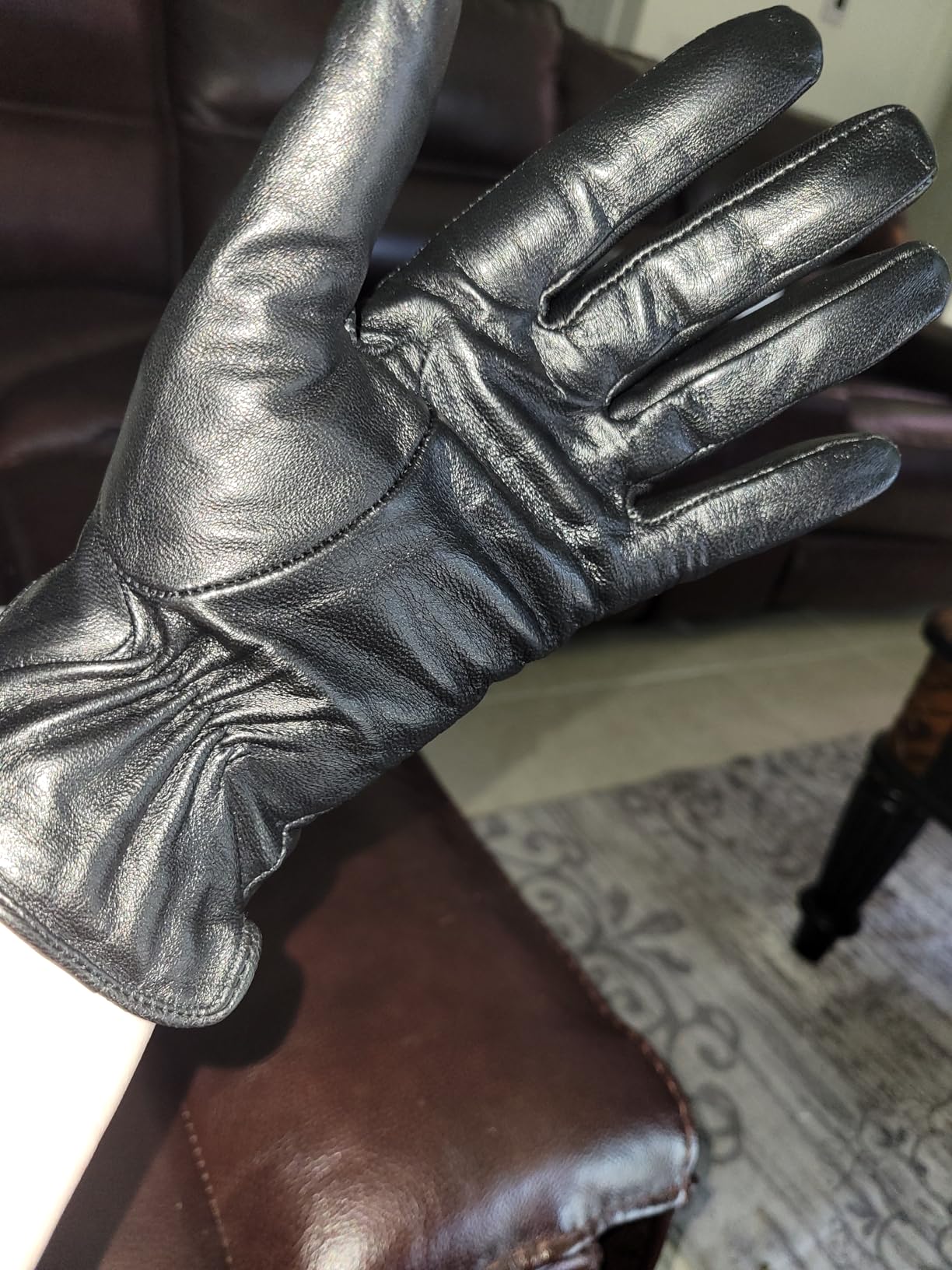 Luxury Italian Soft Leather Gloves for Women - Genuine SheepSkin Leather Women's Cold Weather Gloves Cashmere Lined customer photo 2