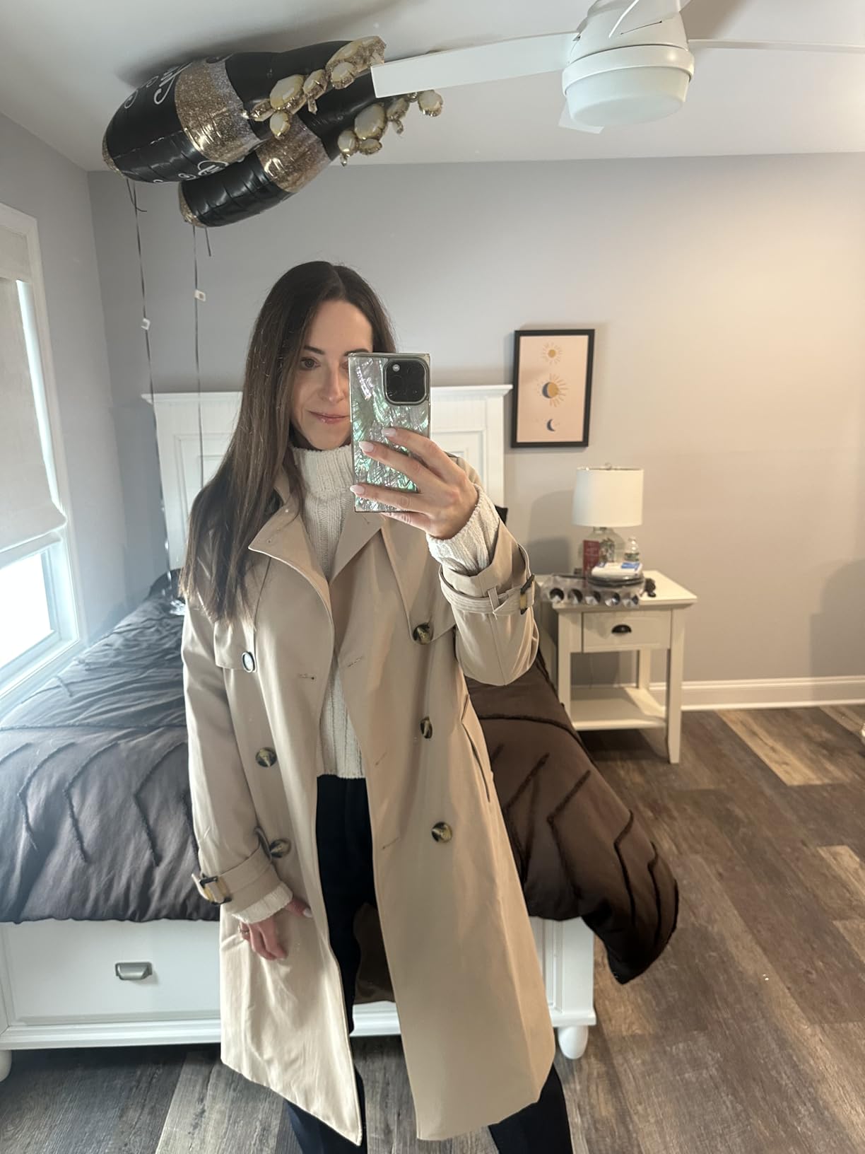 Orolay Women's 3/4 Length Double Breasted Trench Coat Lapel Jacket with Belt customer photo 1