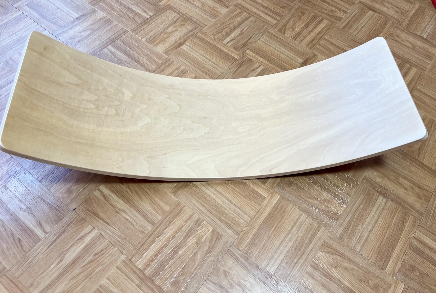 Gentle Monster Wobble Balance Board, Wooden Montessori Toy Rocker Board Natural Wood Kids Toddler Open Ended Learning Toy Yoga Curvy Board for Adult Office Classroom Gifts customer photo 1