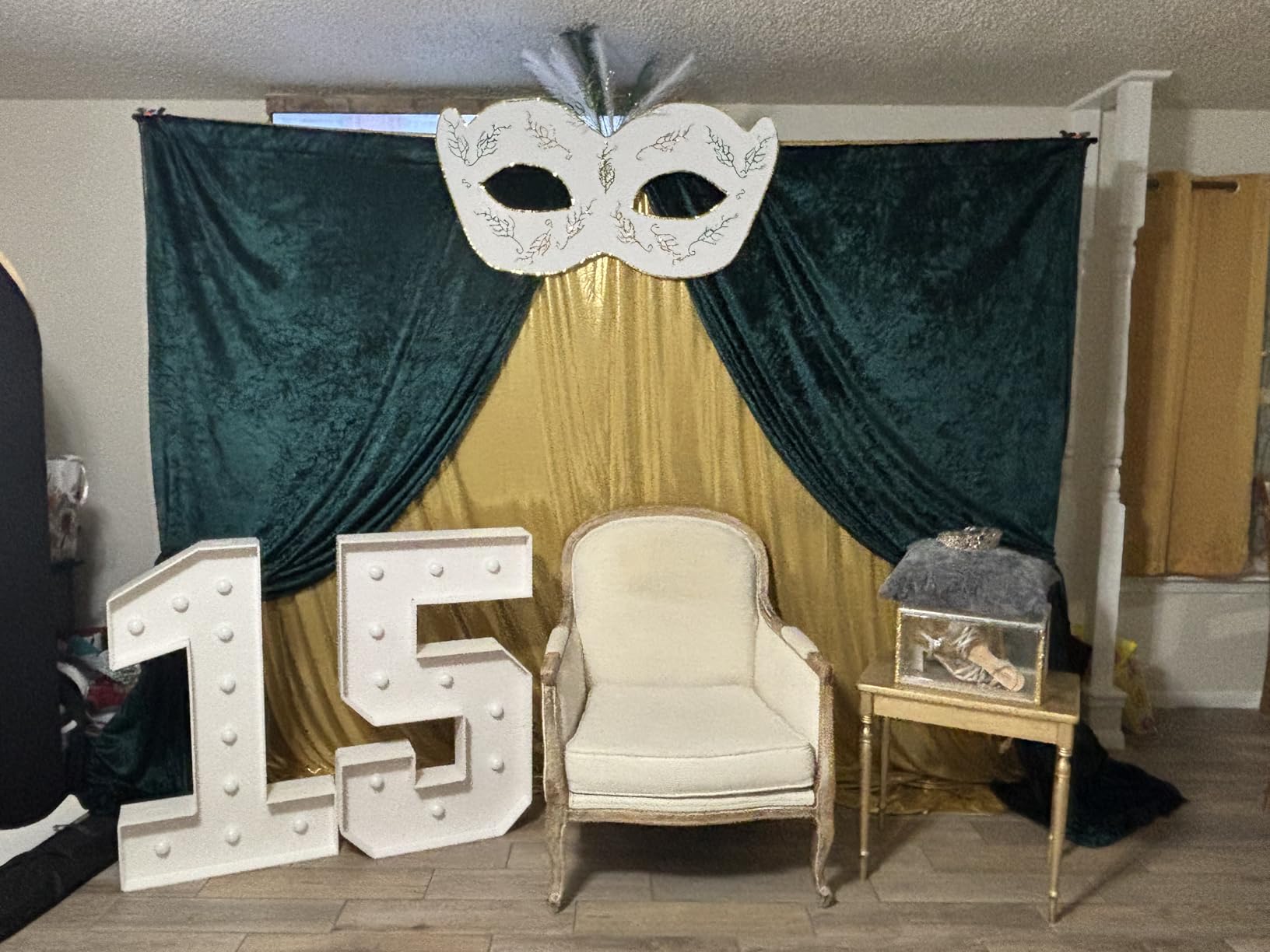 AK TRADING CO. 10 feet x 10 feet Lush Velvet Backdrop Drapes Curtains Panels with Rod Pockets - Wedding Ceremony Party Home Window Decorations - Black customer photo 1