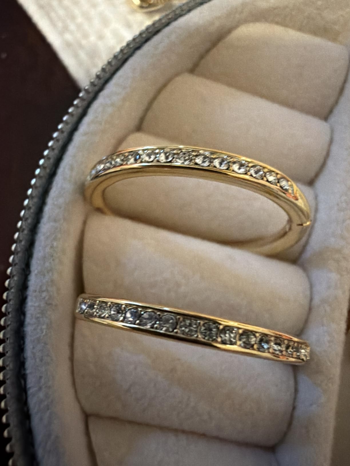 Cate & Chloe Bianca 18K Gold-Plated Hoop Earrings | Dainty Jewelry for Women | Round Cut Simulated Diamond Crystals | Sparkling Small Hoops customer photo 1