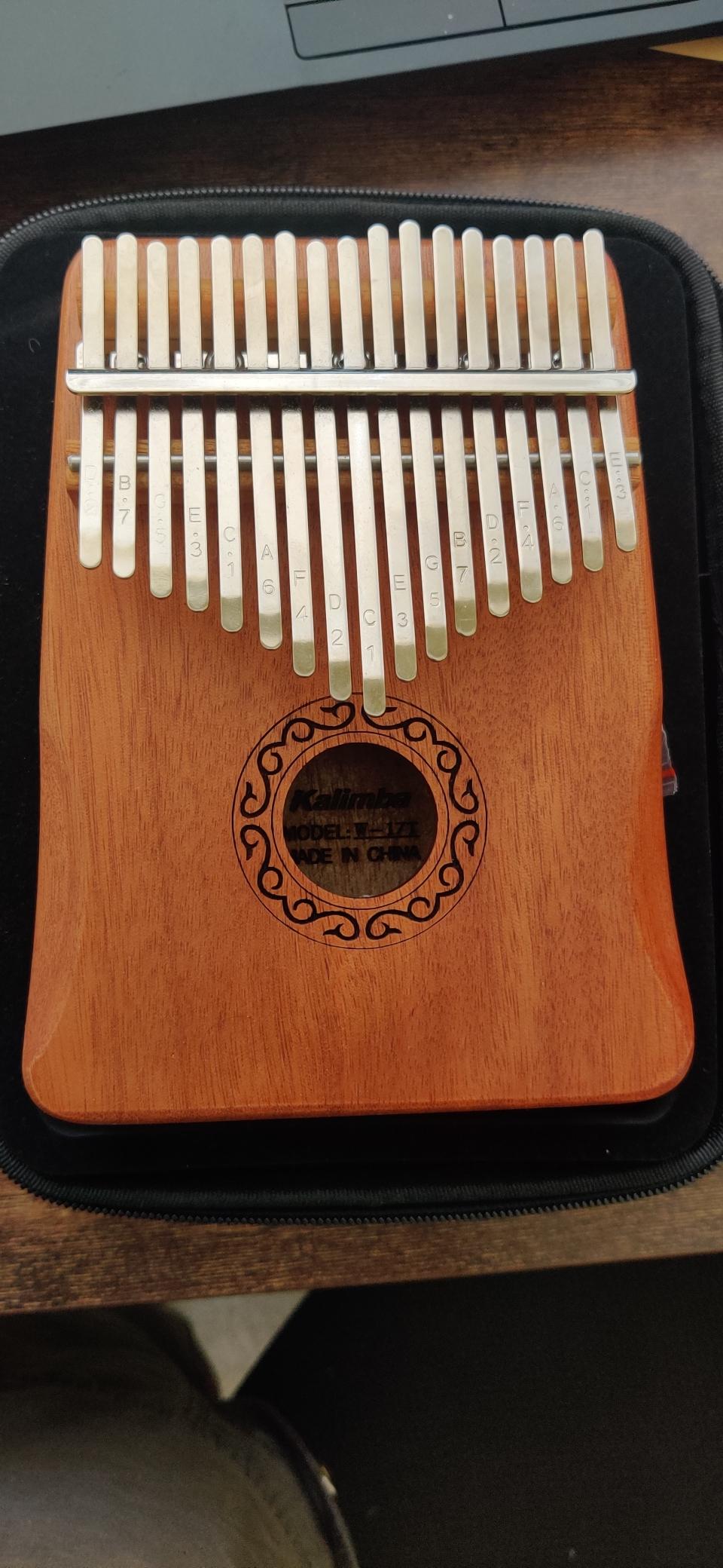 MIFOGE Kalimba Thumb Piano 17 Keys with Mahogany Wood, Mbira, Finger Piano Built-in Waterproof Protective Box, Easy to Learn Portable Musical Instrument, Gift for Beginners (Mahogany) customer photo 1