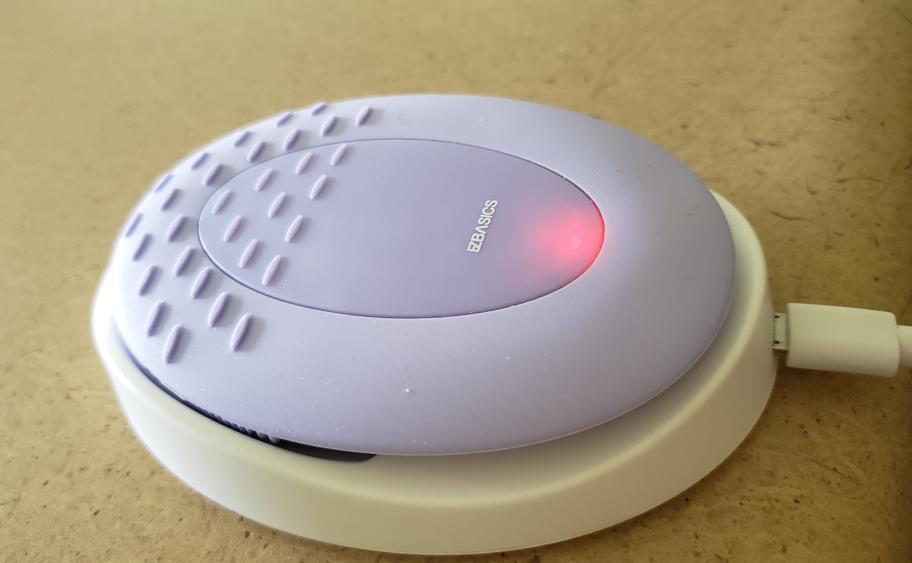 EZBASICS Facial Cleansing Brush Made with Ultra Hygienic Soft Silicone, Waterproof Sonic Vibrating Face Brush for Deep Cleansing, Gentle Massaging, Inductive Charging (Violet) 1 Pack+5 Speed Settings customer photo 1