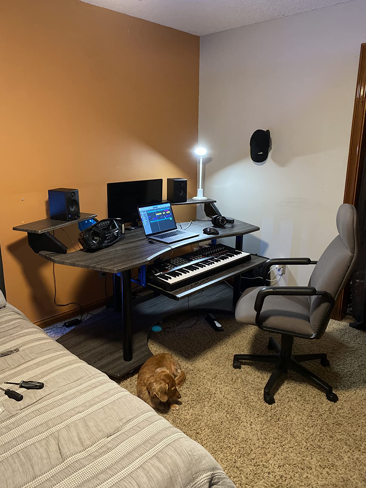 Acme Eleazar Wooden Music Recording Studio Desk in Black Oak customer photo 2