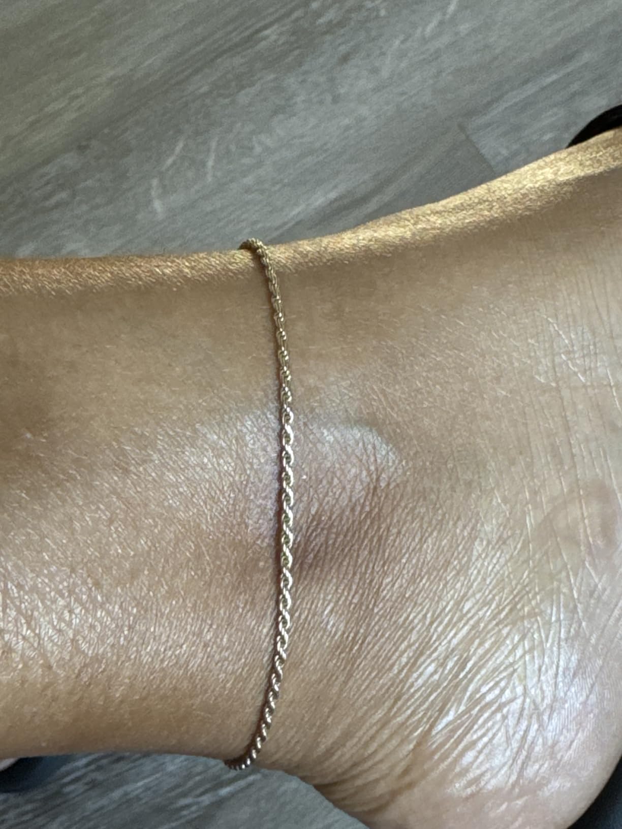 18K Gold Plated 925 Sterling Silver Italian 2mm, 3mm Diamond-Cut Braided Rope Chain Anklet Ankle Bracelet for Women, 925 Made in Italy customer photo 1