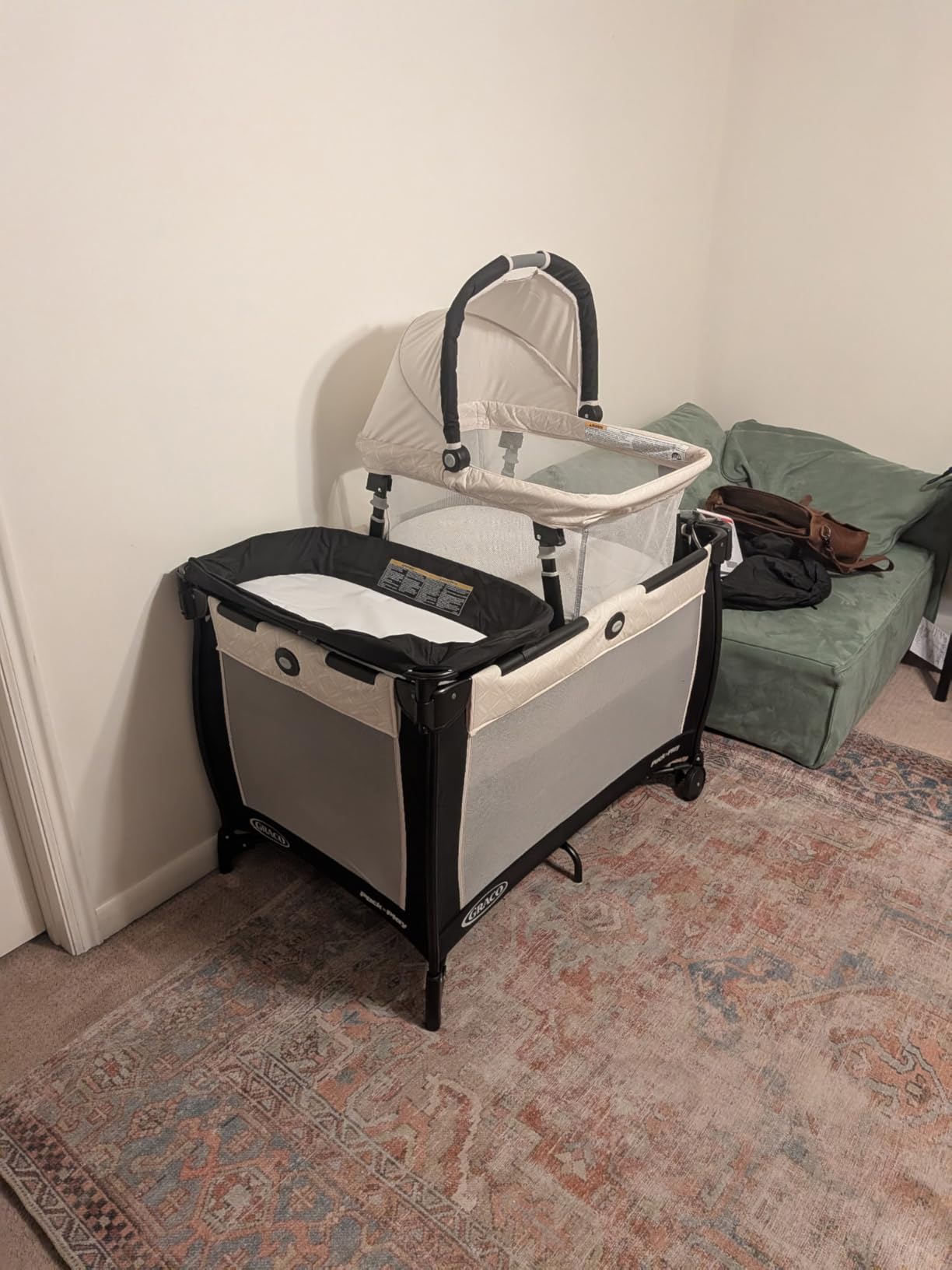 Graco Pack n Play Dome LX Playard with Baby Bassinet Lightweight Portable Crib Push-Button Fold Travel Crib Redmond Convertible customer photo 2