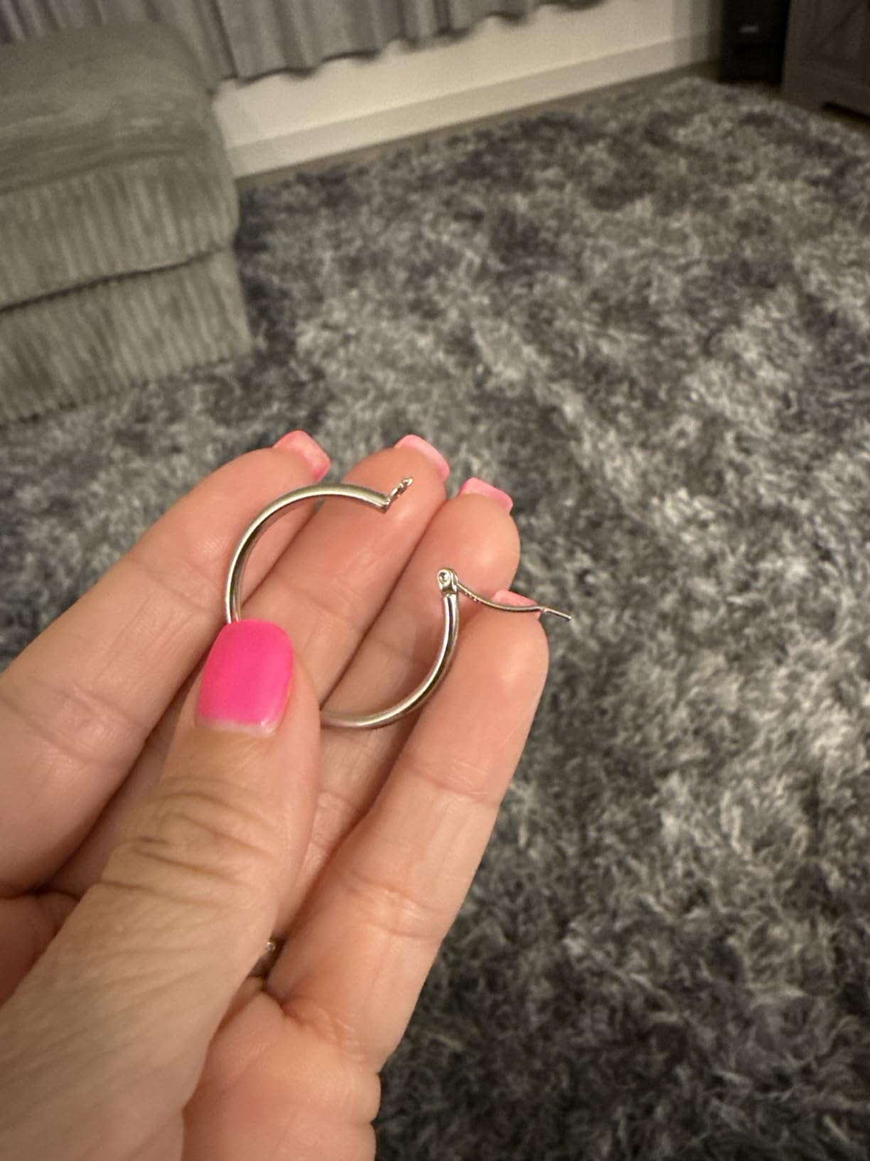 Gacimy Gold Hoop Earrings for Women 14K Real Gold Plated Hoops with 925 Sterling Silver Post customer photo 2