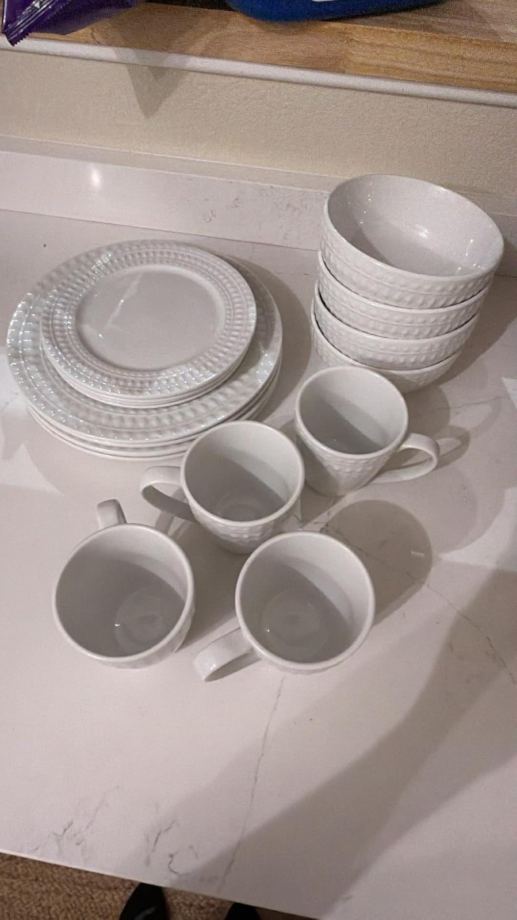 Elama Bishop 16 Piece White Porcelain Dinnerware Set customer photo 2