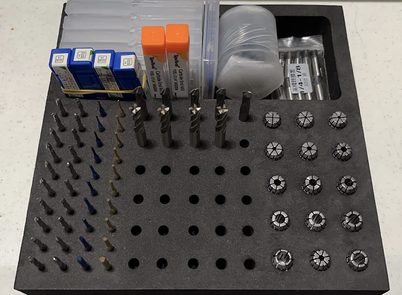 Genmitsu EVA CNC Milling Bit Storage Tray with 85 Holes, 200mm x 200mm x 43mm customer photo 2