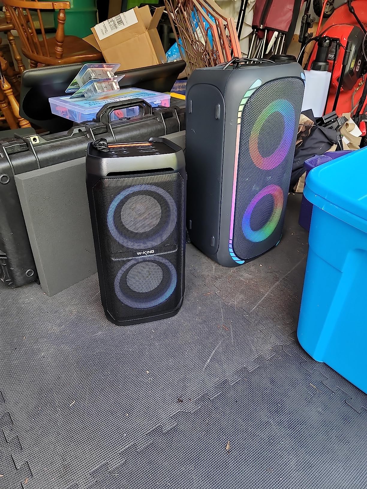 W-KING Party Bluetooth Speaker Boom Box, 180W Max Large Loudest Wireless Outdoor Portable Speaker, 4 Drivers with 2*4.04'' Subwoofer, 80W HD 115dB Pulse Deep Bass, IPX5/24H/EQ customer photo 1