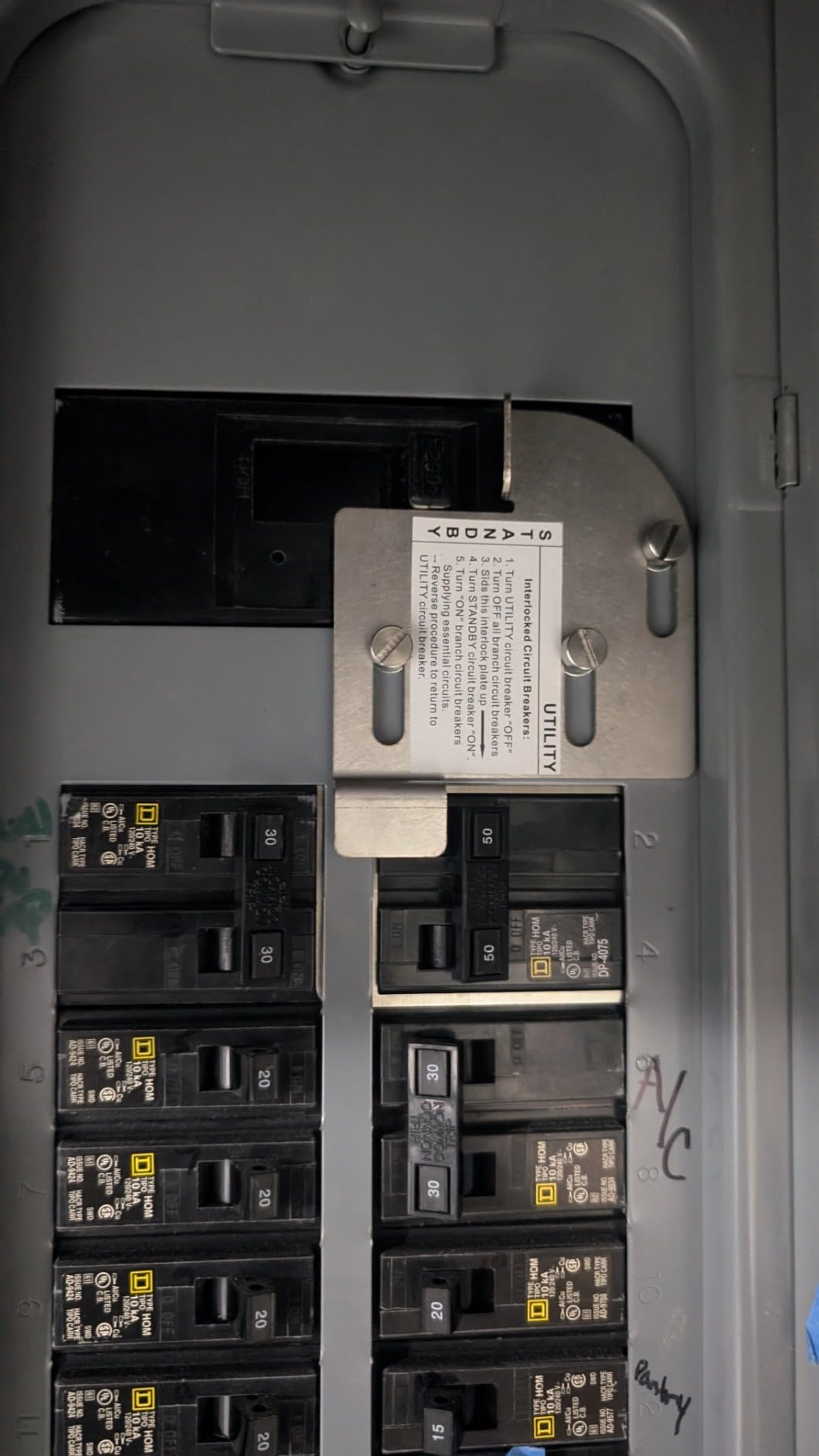 Generator Interlock Kit for Square D Homeline Panels, S7 QOM1/QOM2 Main Breaker Interlock Kit for 150A-225A Load Centers, Compatible with HOMCGK2C, 2-Pole Generator Breaker Transfer Kit customer photo 1