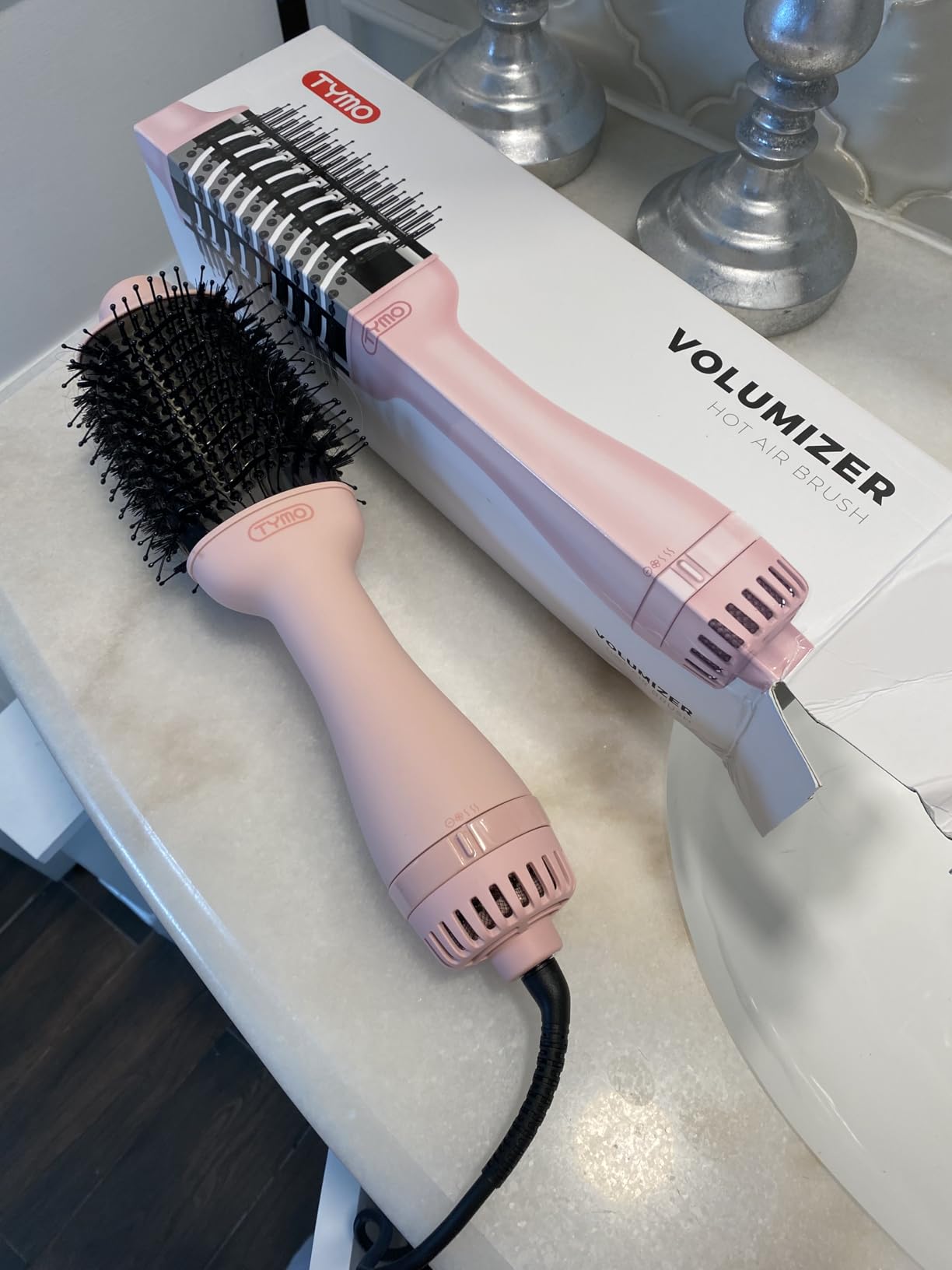 TYMO Hair Dryer Brush Blow Dryer Brush in One, 4 in 1 Ionic Hairdryer and Styler Volumizer with Oval Titanium Barrel, Hot Air Straightener for Smooth Frizz-Free Blowout, Gold, 2.85 Inch customer photo 1